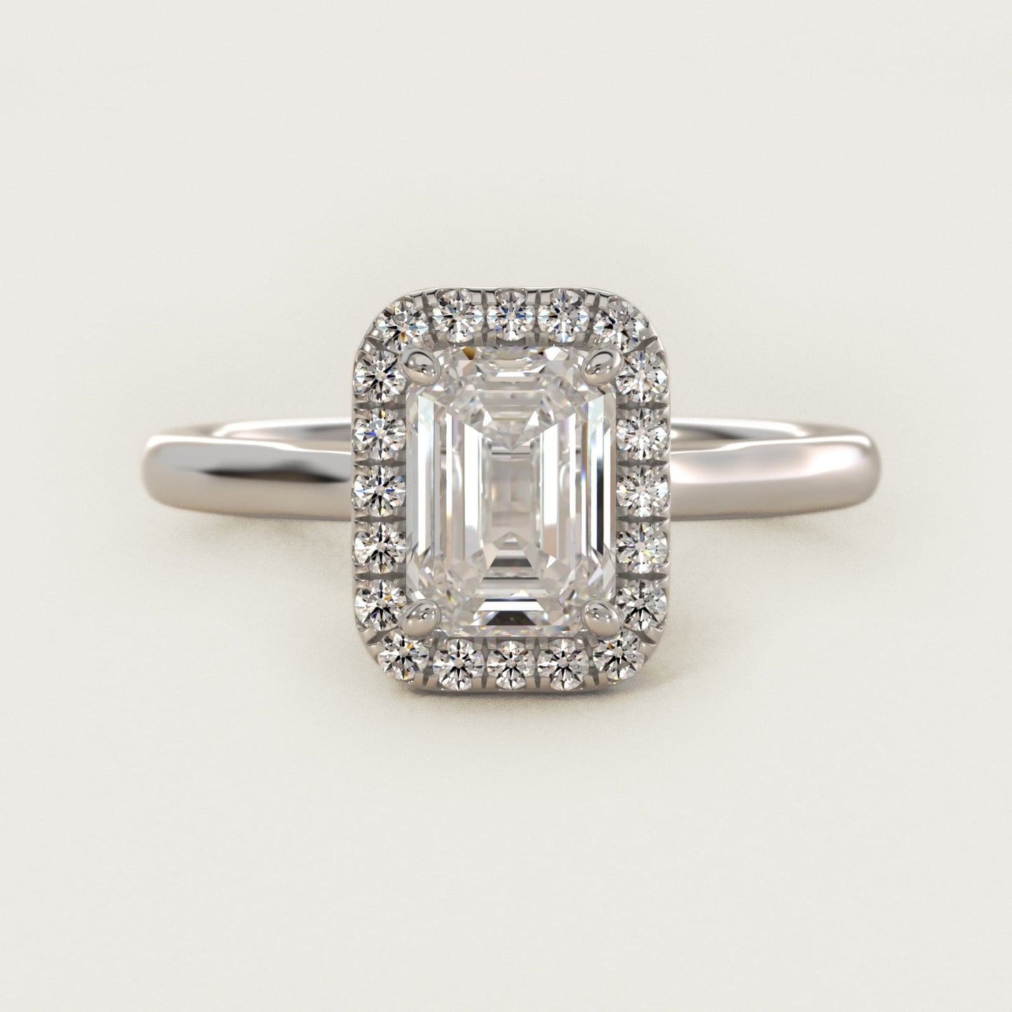 PavŽ Diamond Halo Engagement Ring In Platinum (Cushion, Emerald, Radiant) By James Allen - Emerald Center