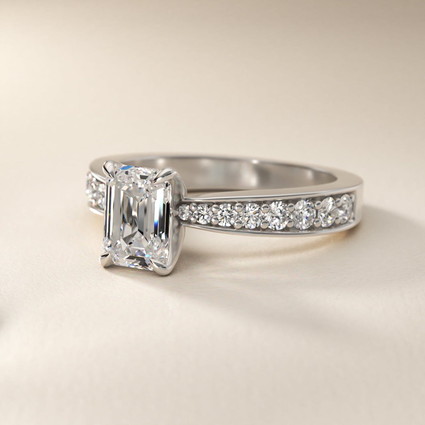 Perfect PavŽ Diamond Engagement Ring In 18k White Gold By James Allen - Emerald Center