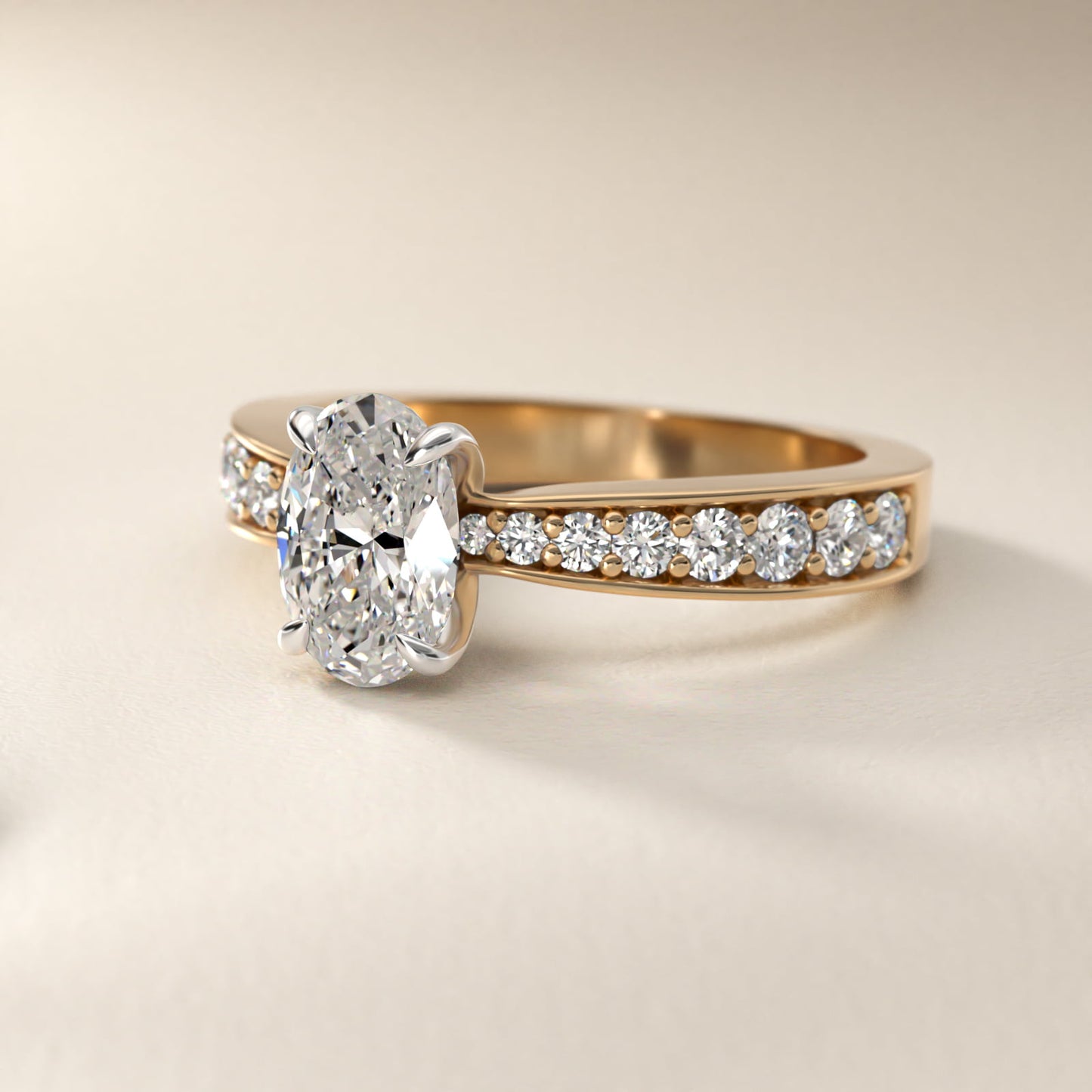 Perfect PavŽ Diamond Engagement Ring In 18k Yellow Gold By James Allen - Oval Center