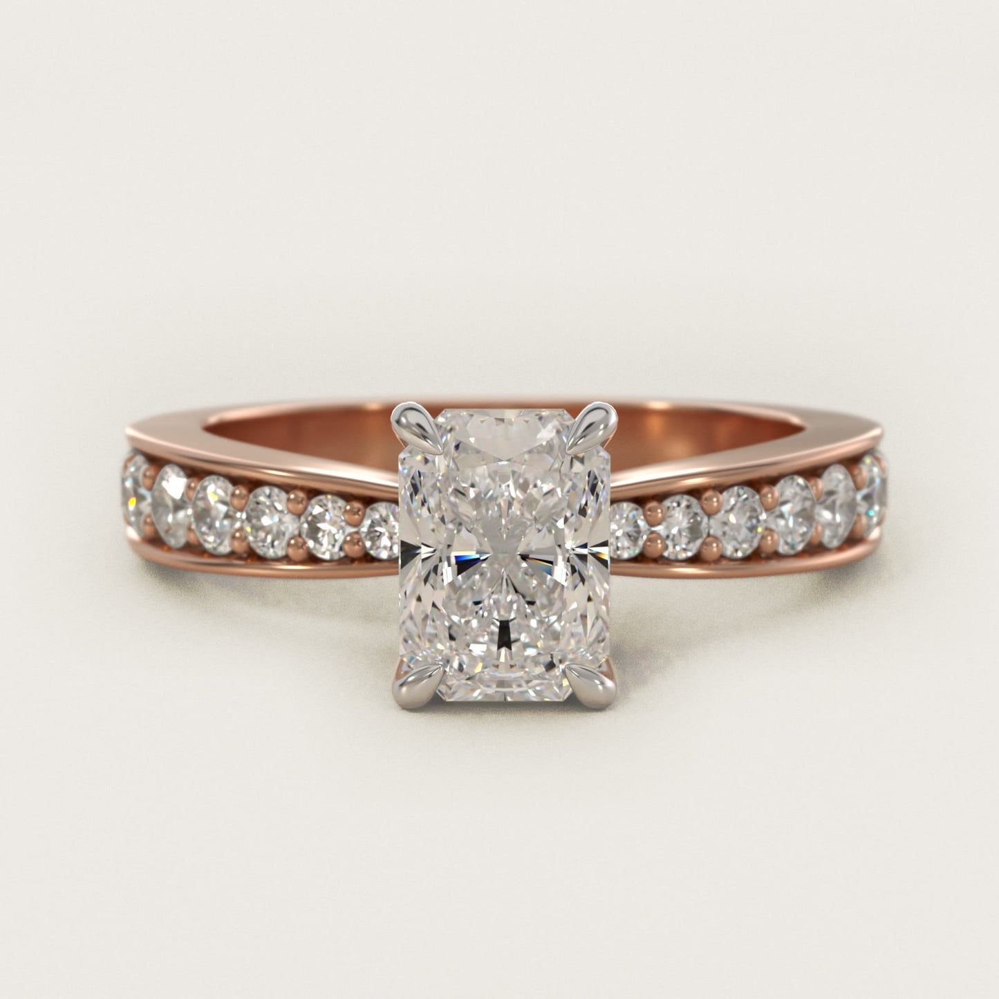 Perfect PavŽ Diamond Engagement Ring In 18k Rose Gold By James Allen - Radiant Center