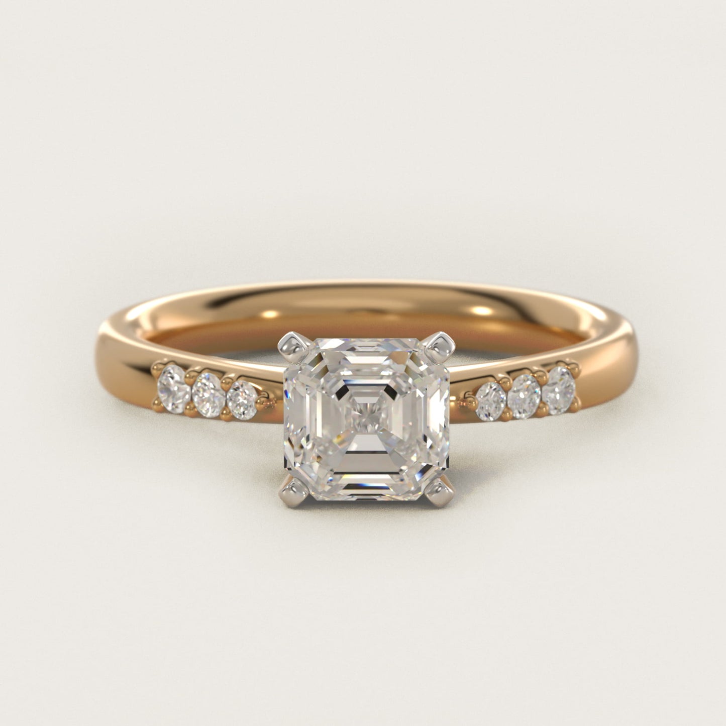 Petite Diamond Engagement Ring in 14k Yellow Gold (1/10 ct. tw.) - Asscher Center