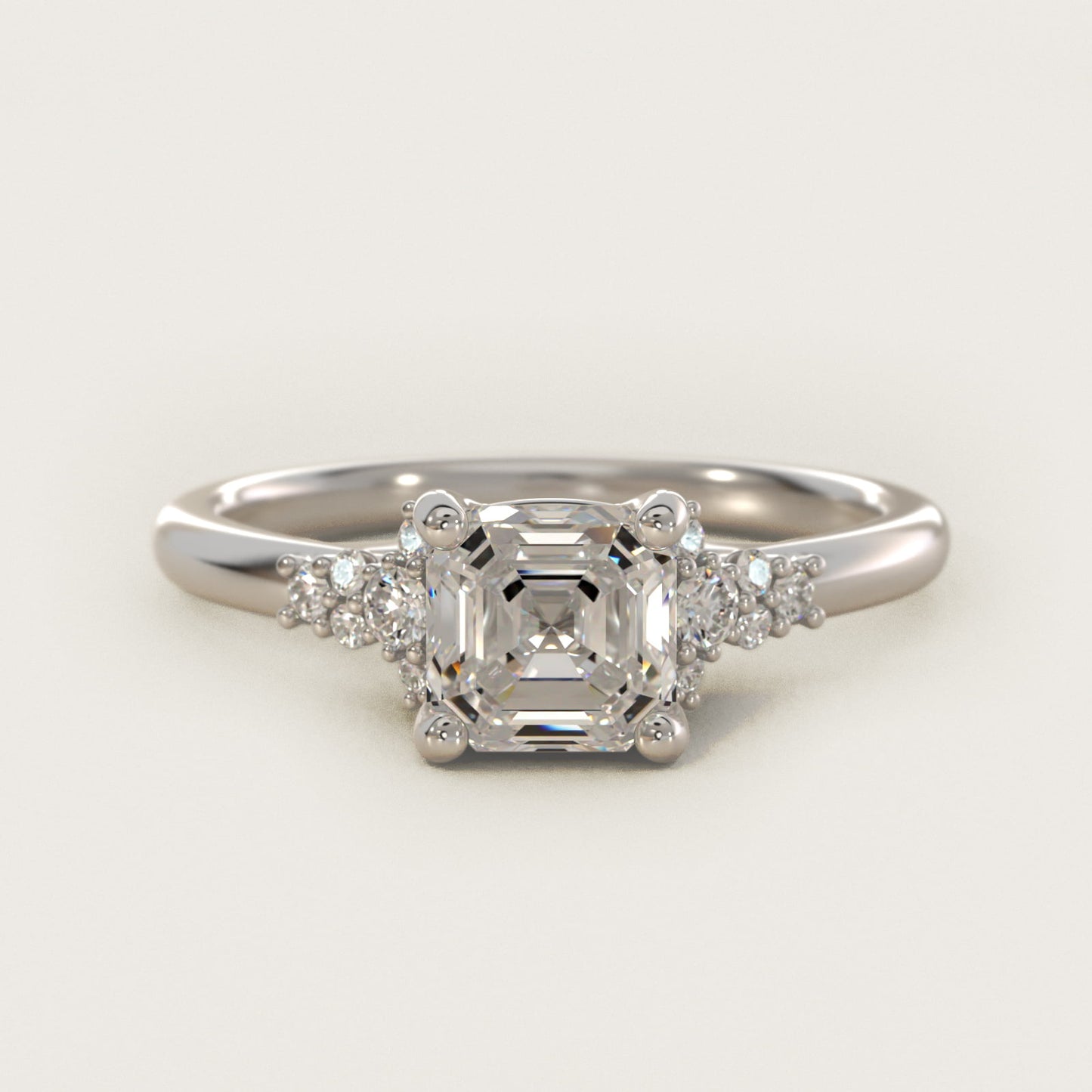 Petite Constellations Diamond Engagement Ring in 14k White Gold (1/8 ct. tw.) - Asscher Center