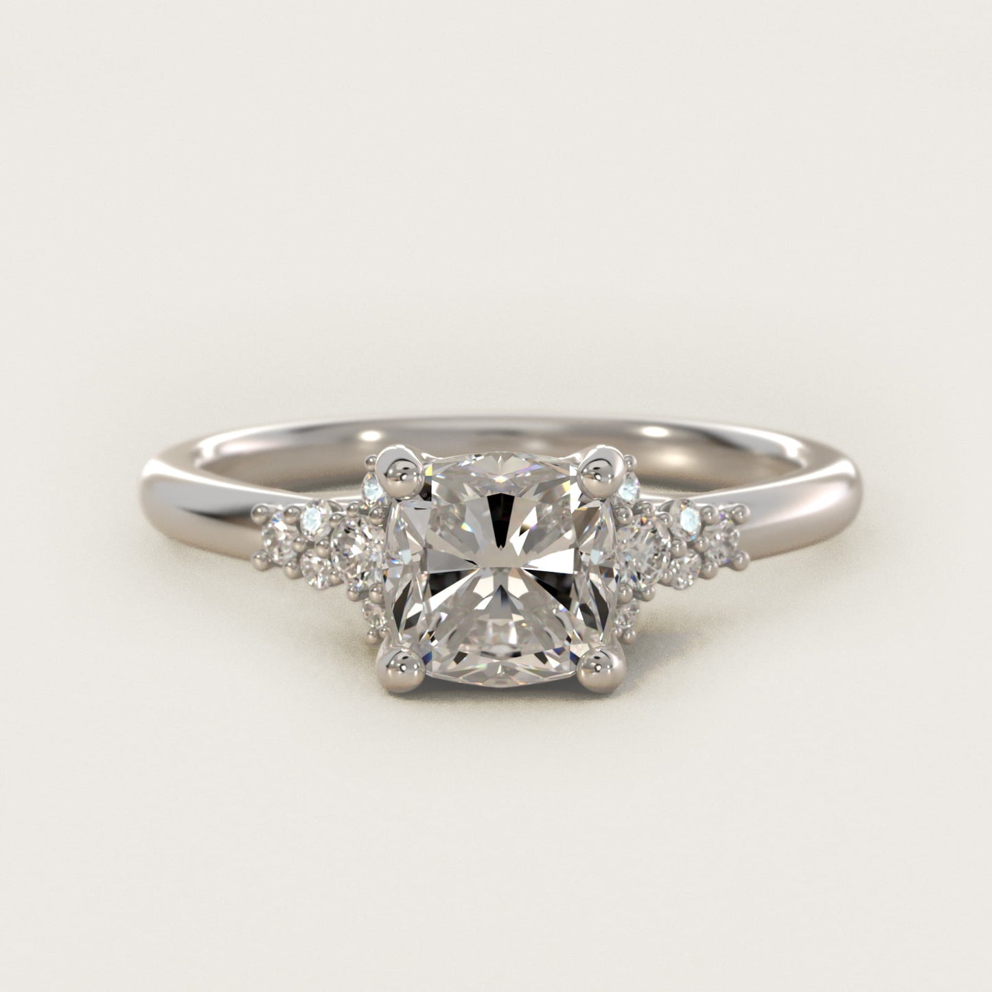 Petite Constellations Diamond Engagement Ring in 14k White Gold (1/8 ct. tw.) - Cushion Center