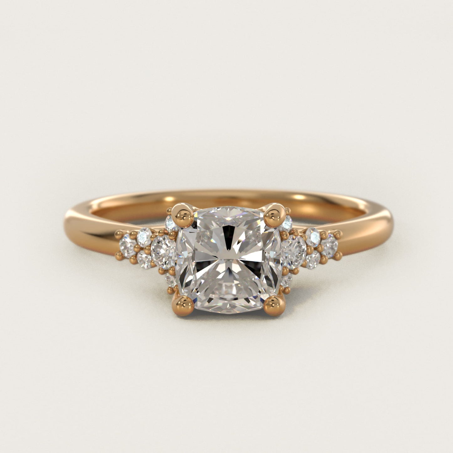 Petite Constellations Diamond Engagement Ring in 18k Yellow Gold (1/8 ct. tw.) - Cushion Center