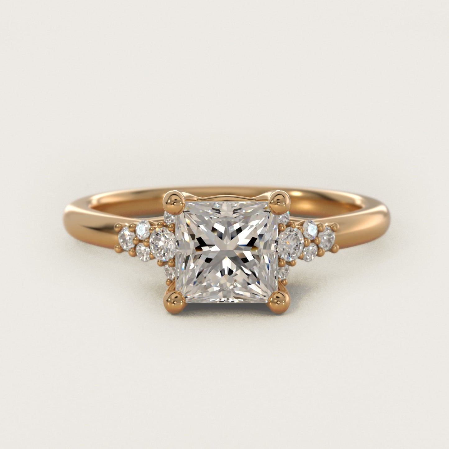 Petite Constellations Diamond Engagement Ring in 18k Yellow Gold (1/8 ct. tw.) - Princess Center