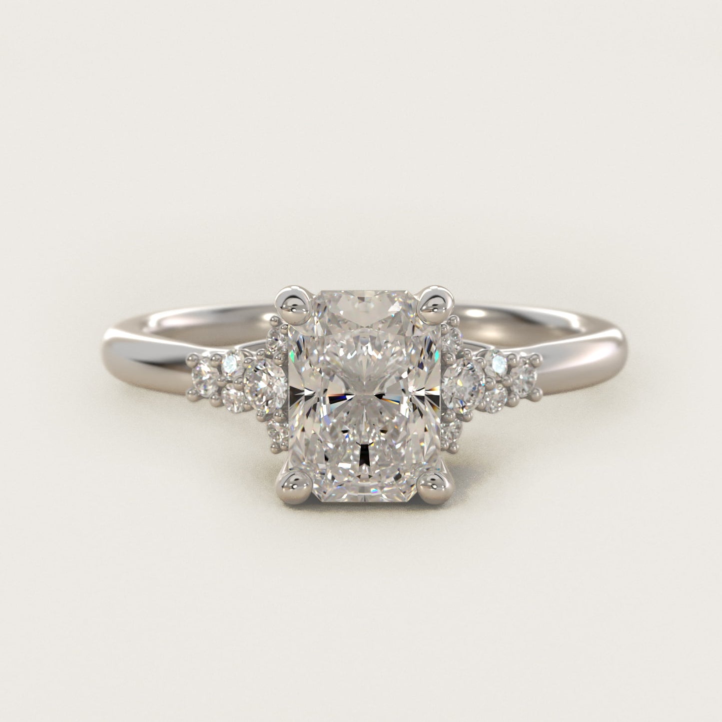 Petite Constellations Diamond Engagement Ring in Platinum (1/8 ct. tw.) - Radiant Center
