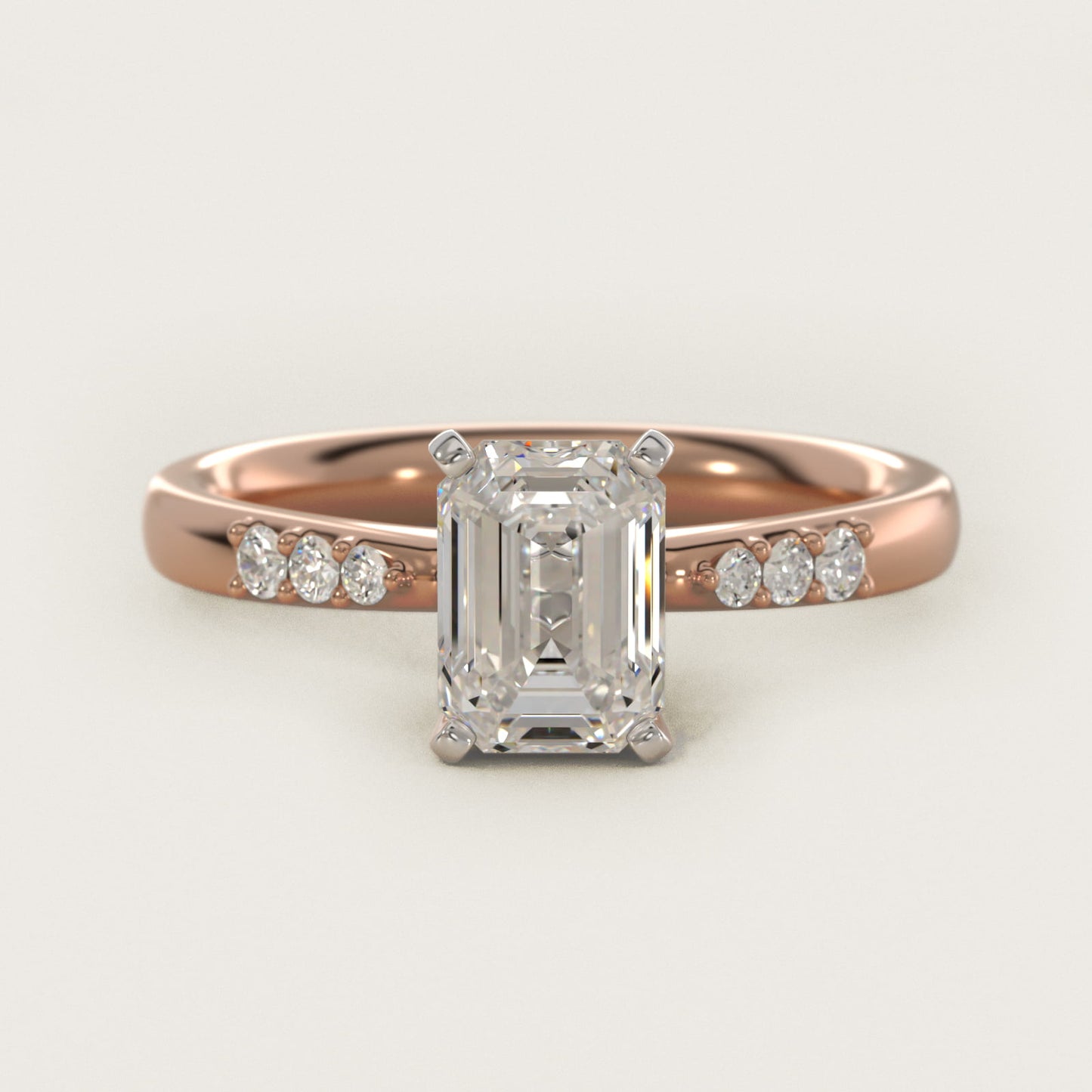Petite Diamond Engagement Ring in 18k Rose Gold (1/10 ct. tw.) - Emerald Center