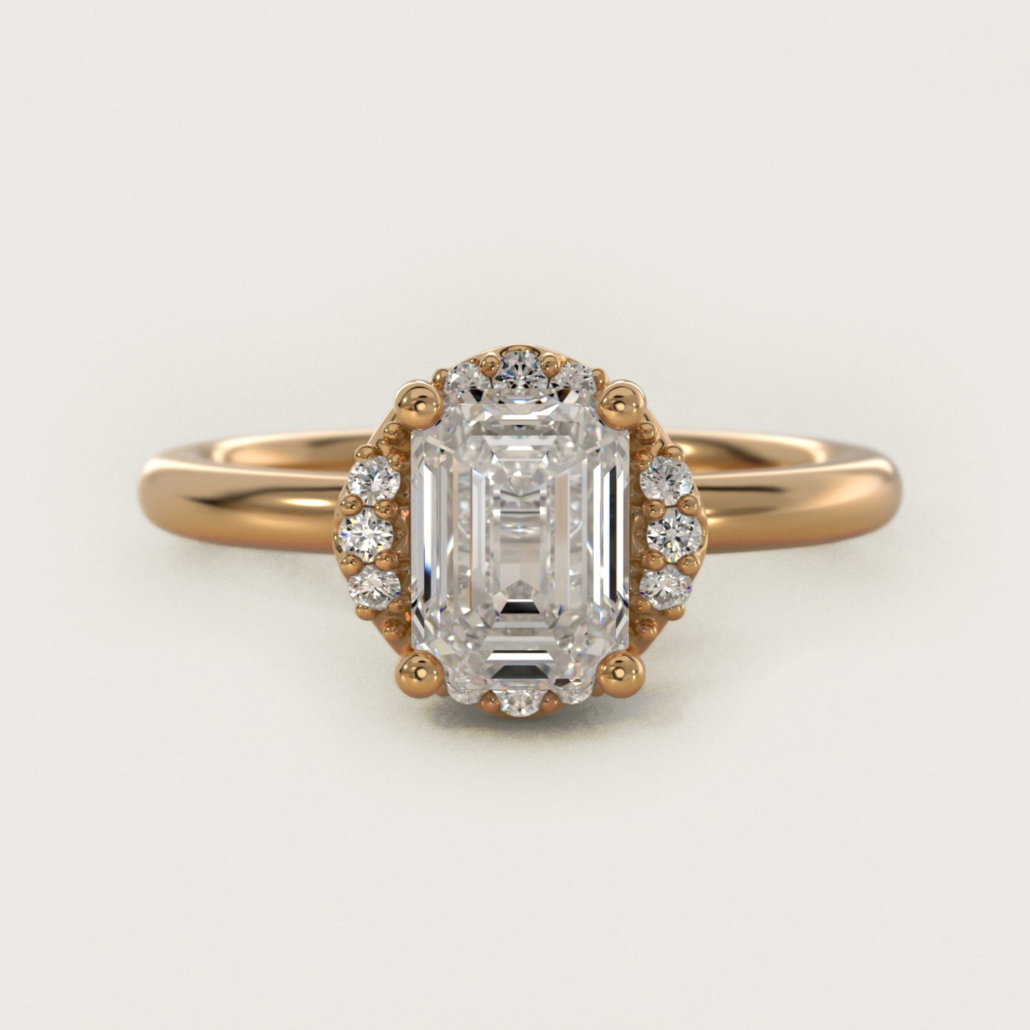 Petite Floral Halo Diamond Engagement Ring in 14k Yellow Gold (1/10 ct. tw.) - Emerald Center