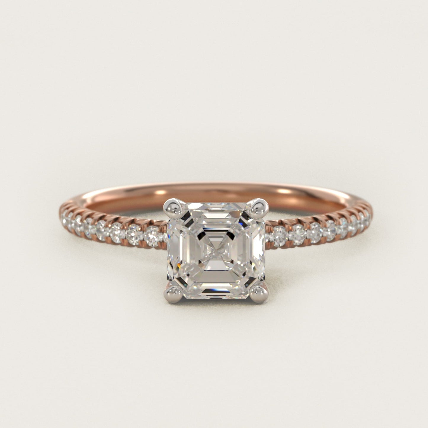 Petite Pav? Diamond Engagement Ring In 18k Rose Gold By James Allen - Asscher Center