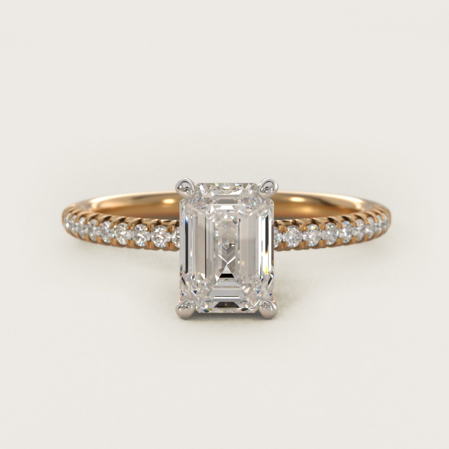 Petite PavŽ Diamond Engagement Ring In 14K Yellow Gold By James Allen - Emerald Center