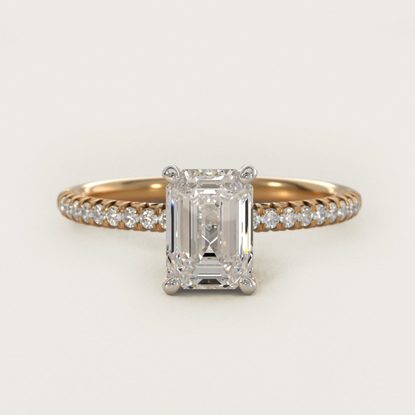Petite Pav? Diamond Engagement Ring In 18k Yellow Gold By James Allen - Emerald Center
