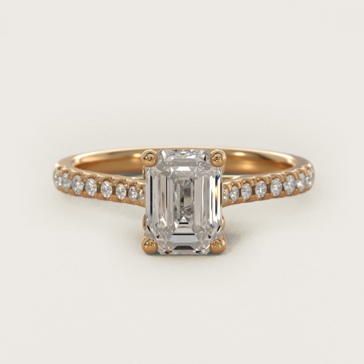 Petite Petal Diamond Engagement Ring in 18k Yellow Gold (1/10 ct. tw.) - Emerald Center