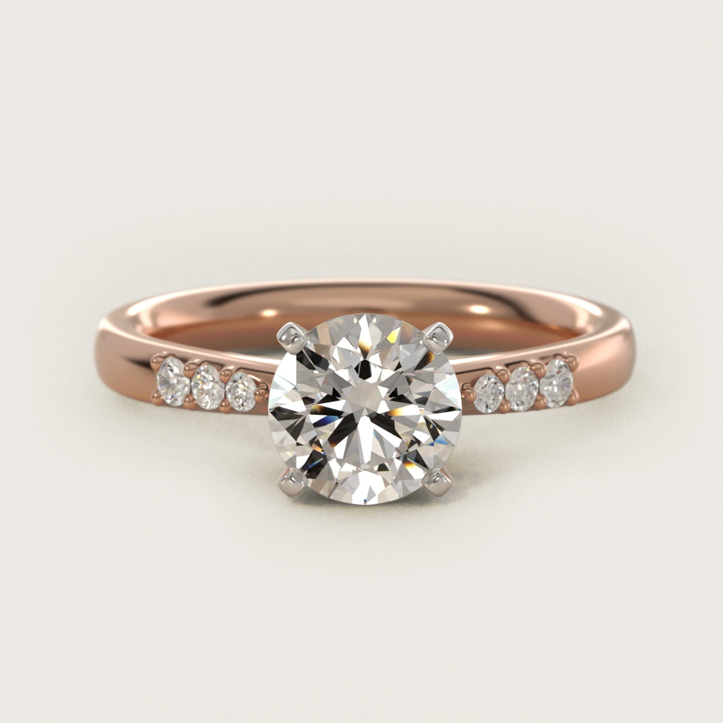 Petite Diamond Engagement Ring in 14k Rose Gold (1/10 ct. tw.) - Round Center