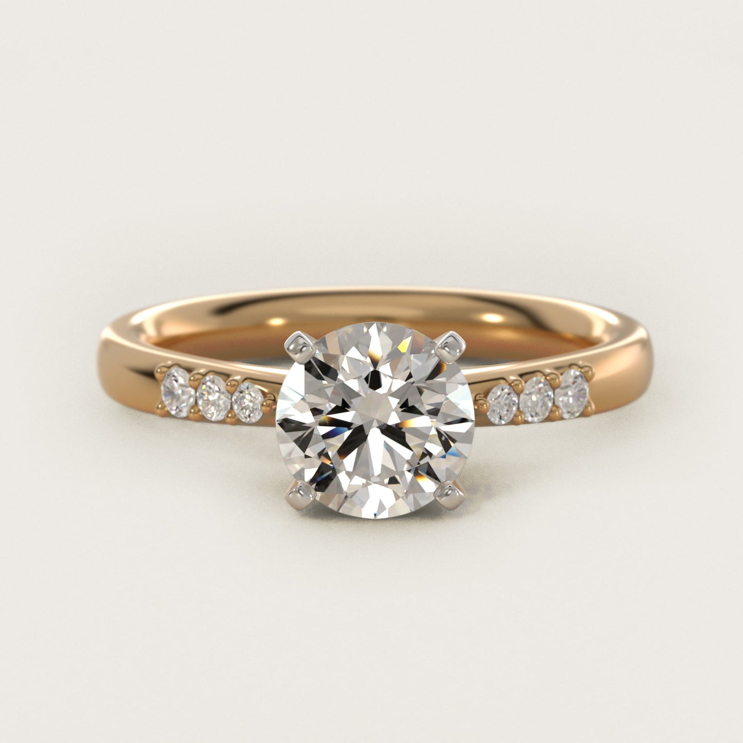 Petite Diamond Engagement Ring in 18k Yellow Gold (1/10 ct. tw.) - Round Center