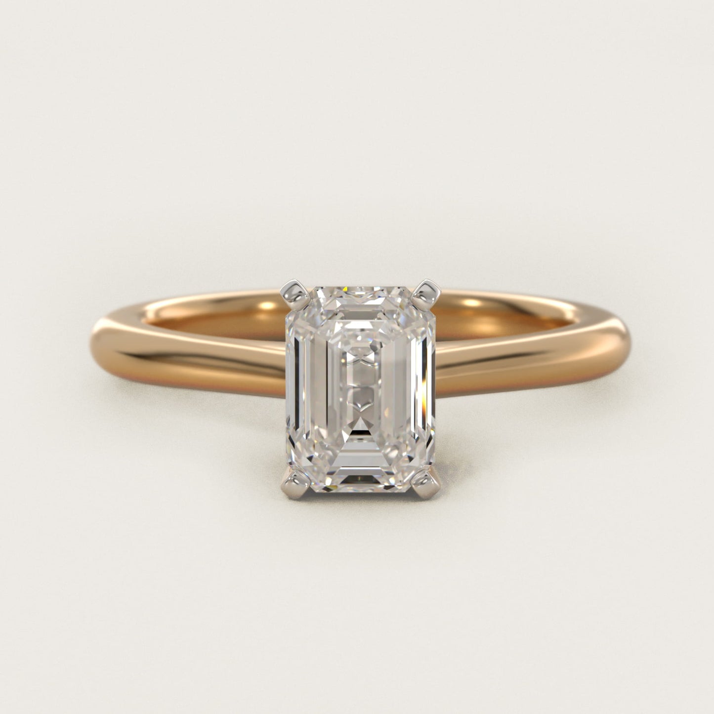 Petite Solitaire Engagement Ring in 14k Yellow Gold - Emerald Center
