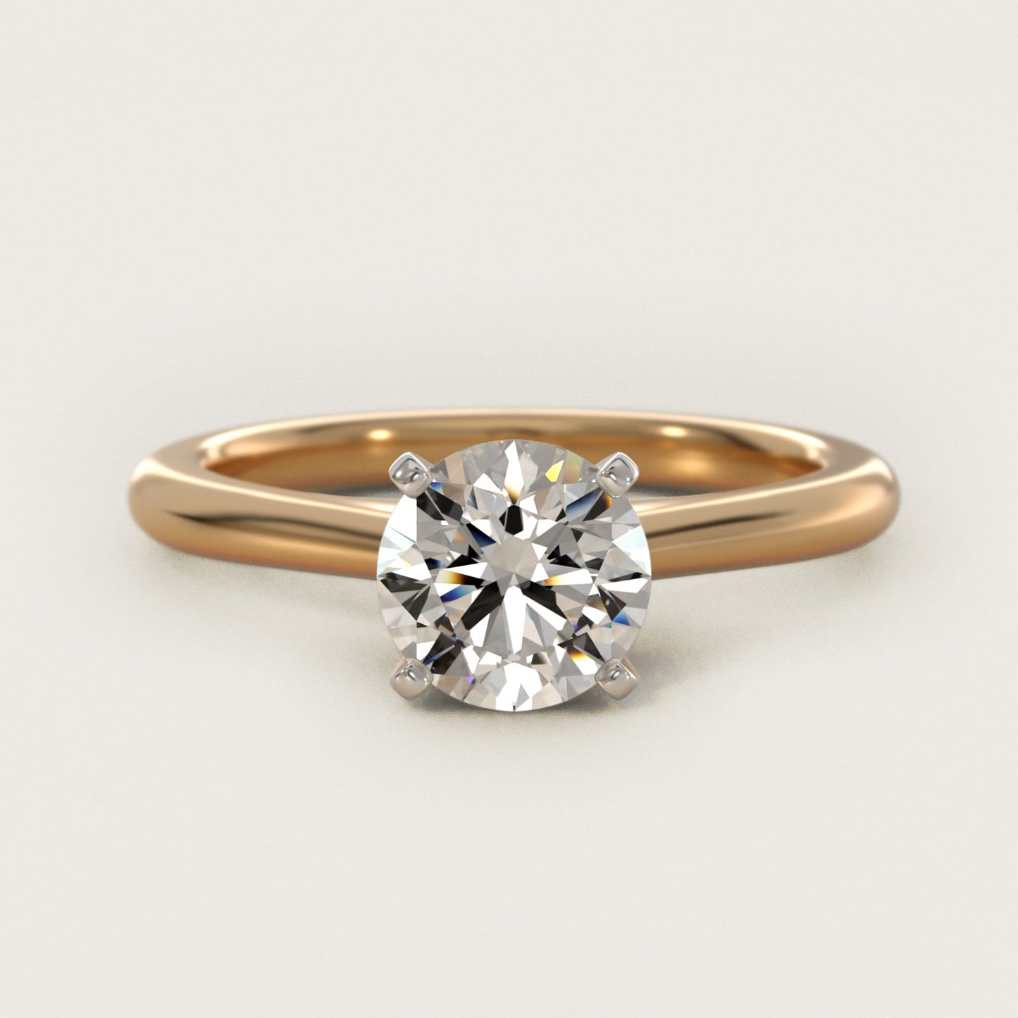 Petite Solitaire Engagement Ring in 14k Yellow Gold - Round Center