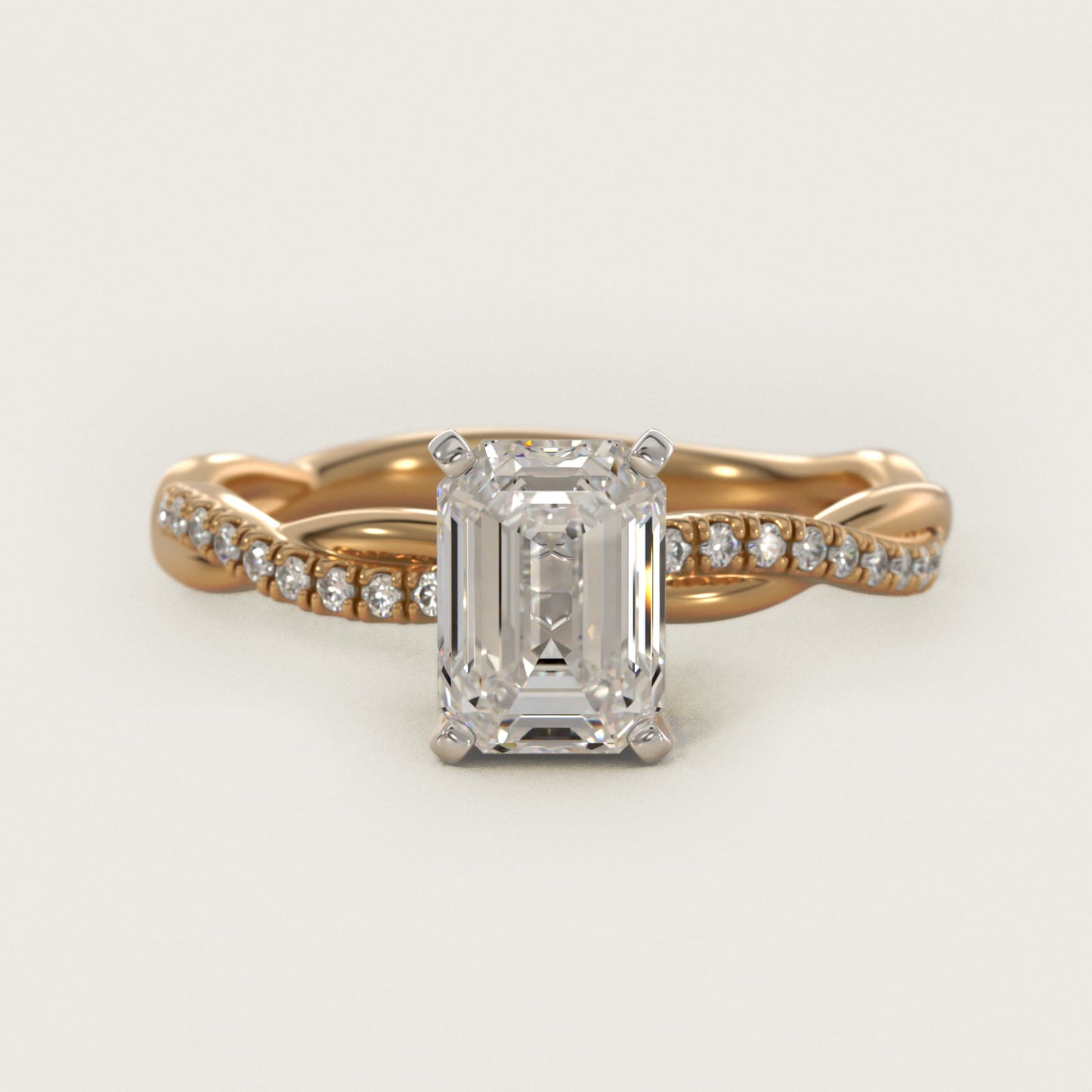 Petite Twist Diamond Engagement Ring in 18k Yellow Gold (1/10 ct. tw.) - Emerald Center