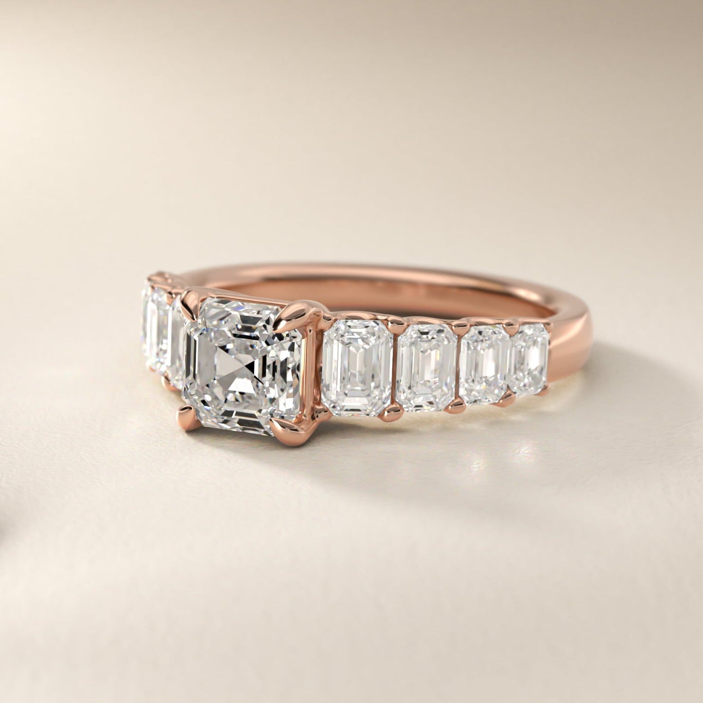 Radiant-Cut Diamond Engagement Ring in 18k Rose Gold - Asscher Center