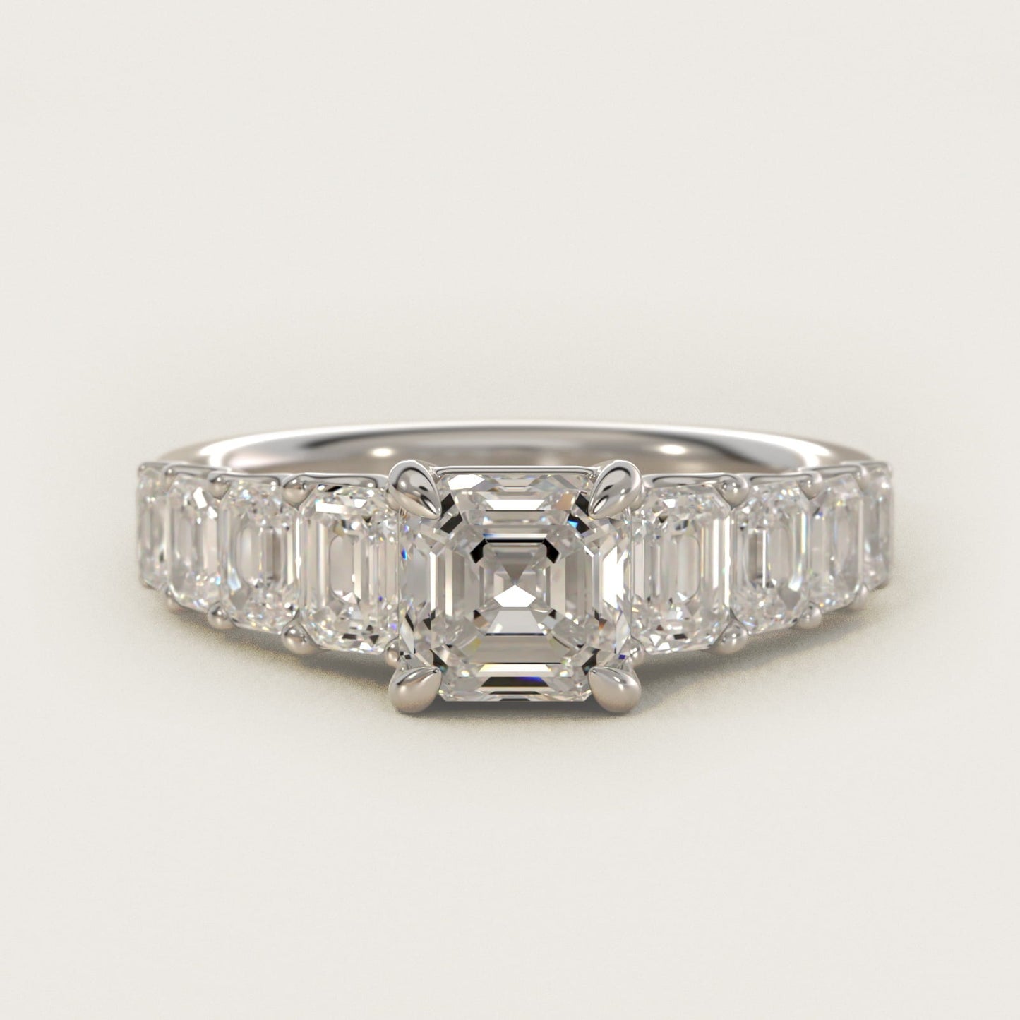 Radiant-Cut Diamond Engagement Ring in Platinum - Asscher Center
