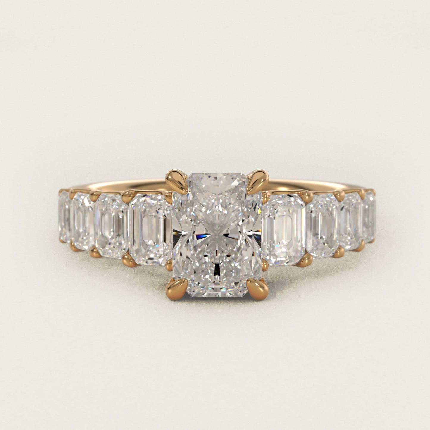 Radiant-Cut Diamond Engagement Ring in 14k Yellow Gold - Radiant Center