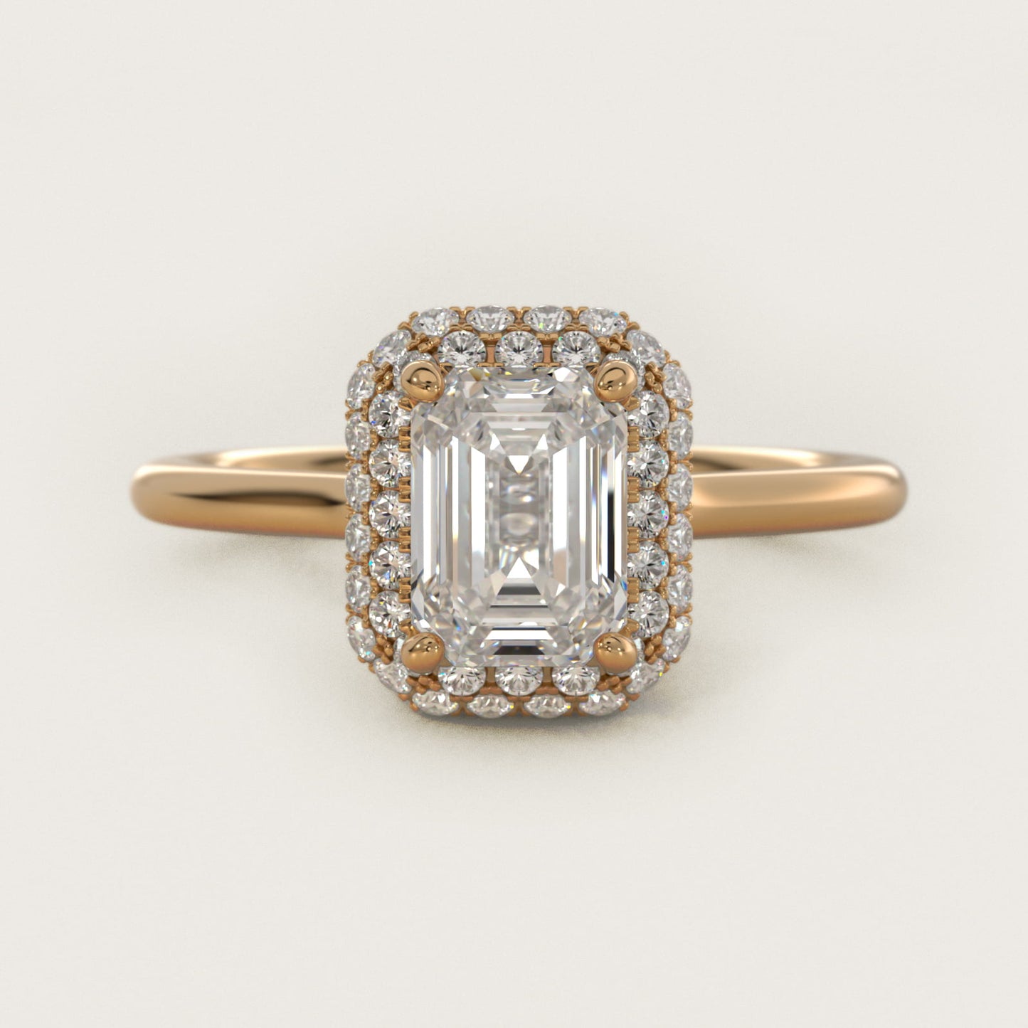 Rollover Halo Diamond Basket Engagement Ring in 14k Yellow Gold (3/8 ct. tw) - Emerald Center