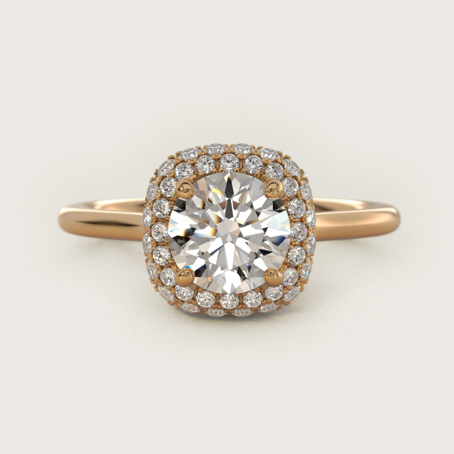 Rollover Halo Diamond Basket Engagement Ring in 14k Yellow Gold (3/8 ct. tw) - Round Center