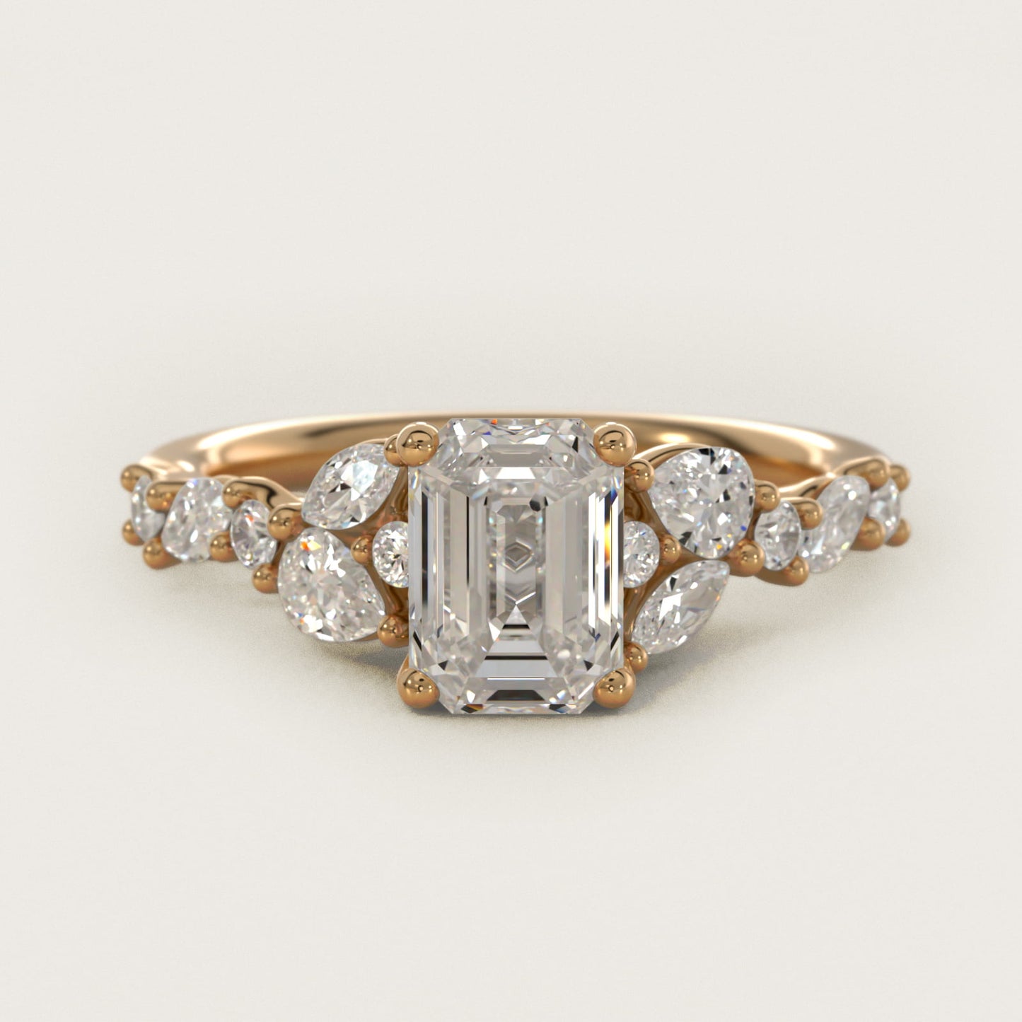 Romantic Pear and Round Diamond Twist Engagement Ring in 14k Yellow Gold (1/2 ct. tw.) - Emerald Center