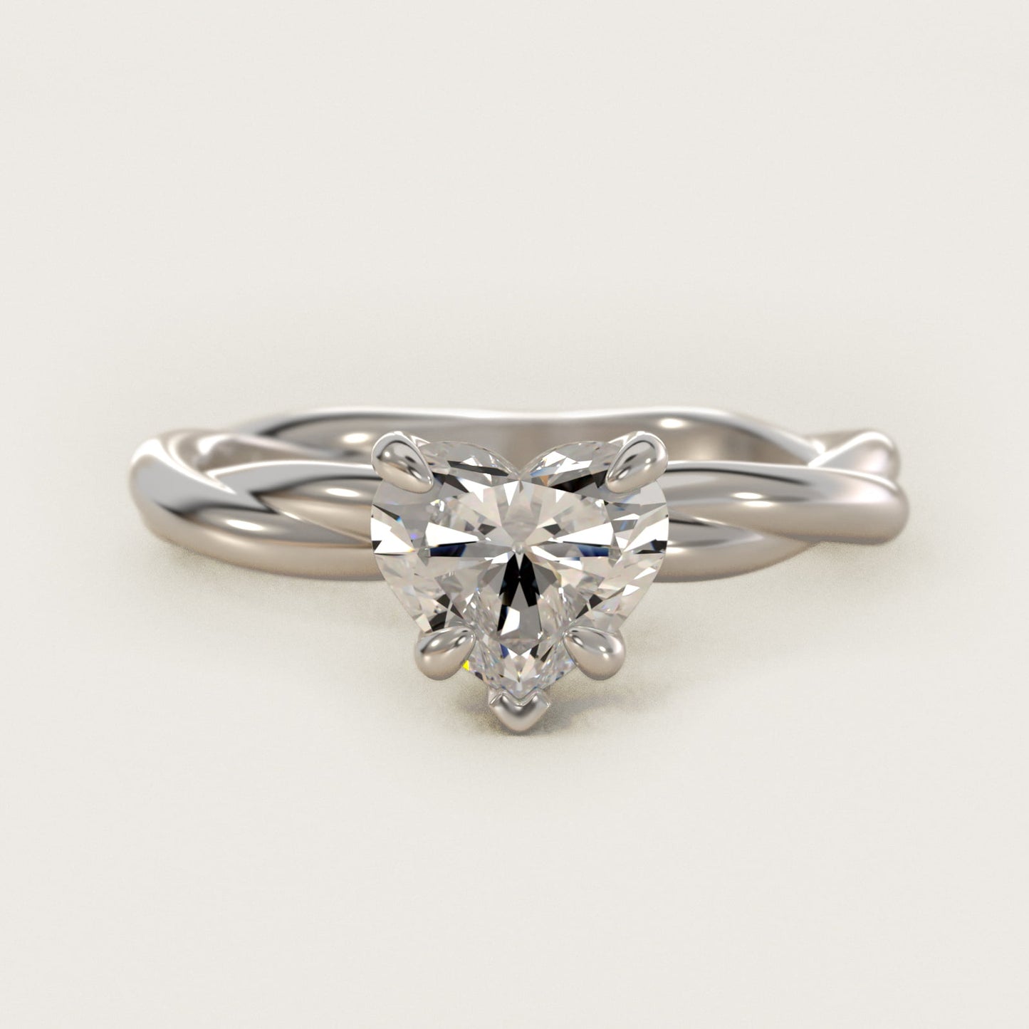 Rope Solitaire Engagement Ring In Platinum By James Allen - Heart Center