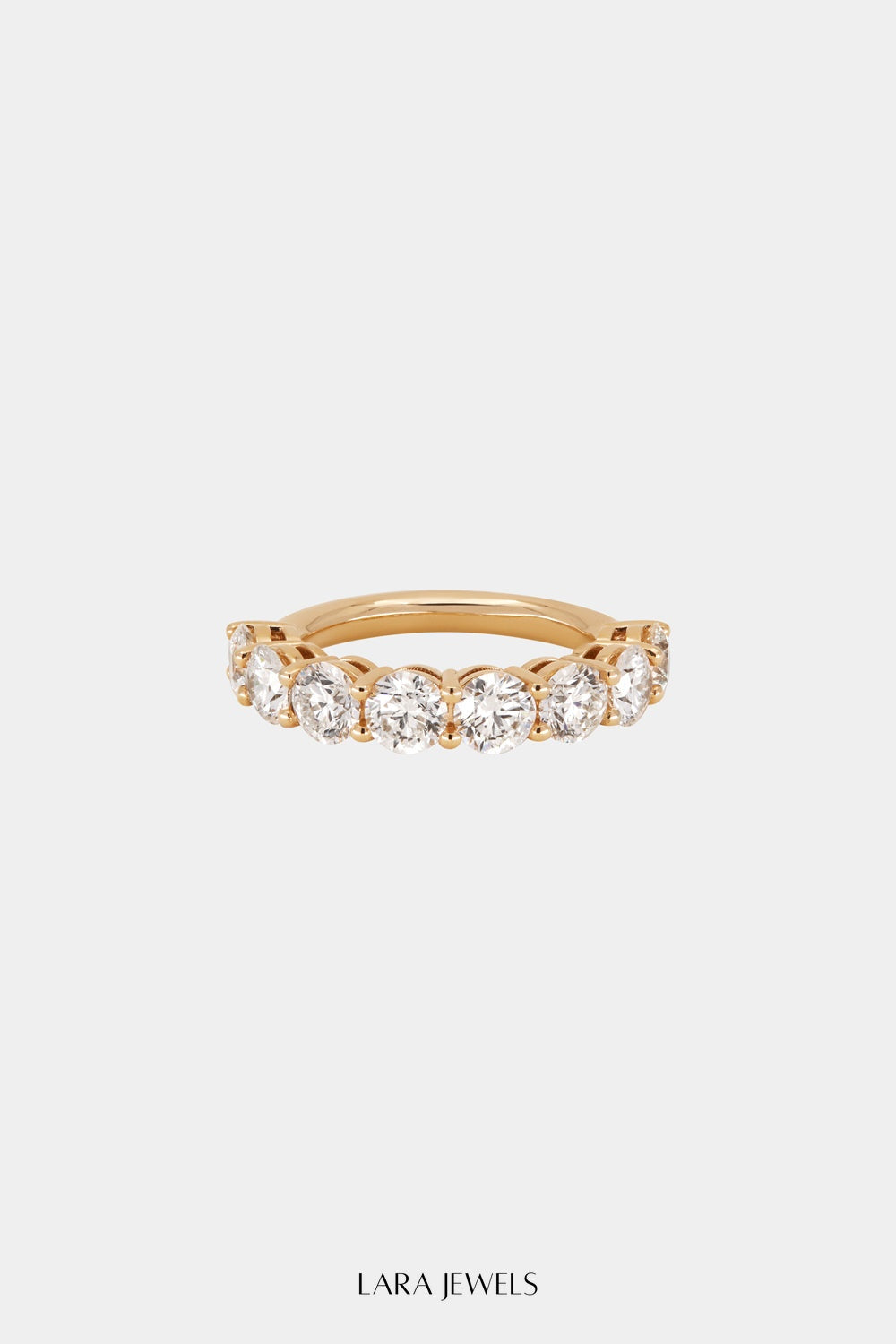 Round Diamond Half Band 18K Rose Gold - Detail