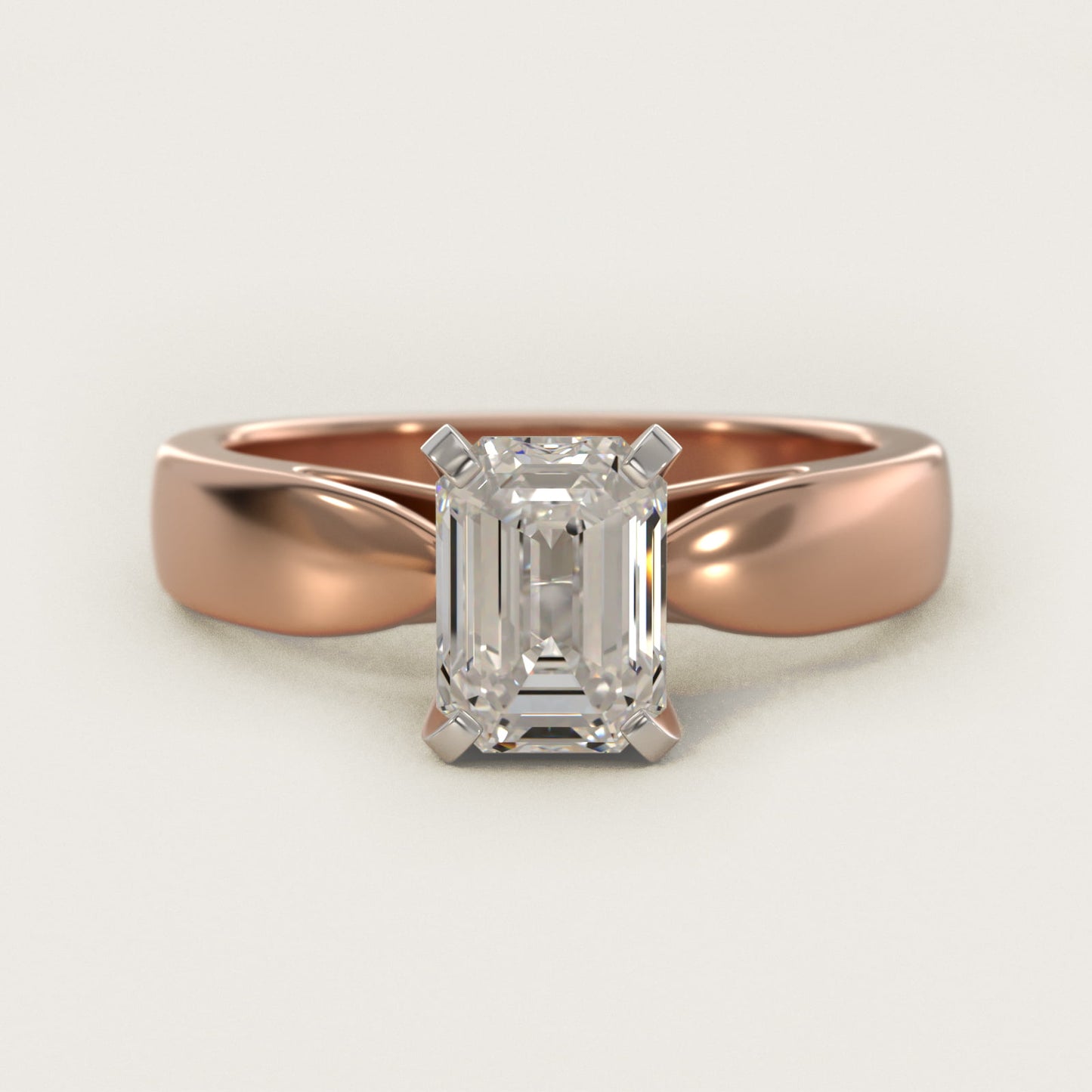 Rounded Cathedral Solitaire Engagement Ring In 14K Rose Gold By James Allen - Emerald Center