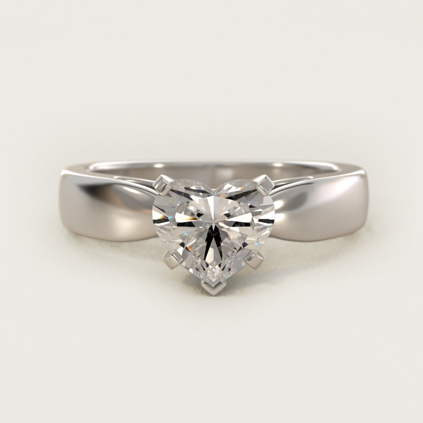 Rounded Cathedral Solitaire Engagement Ring In 18k White Gold By James Allen - Heart Center