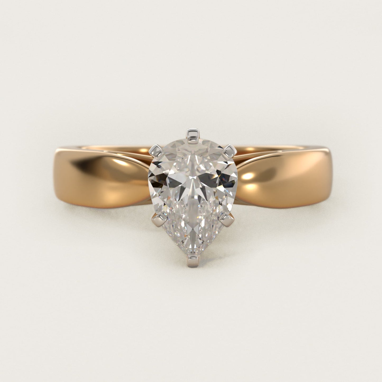 Rounded Cathedral Solitaire Engagement Ring In 18k Yellow Gold By James Allen - Pear Center