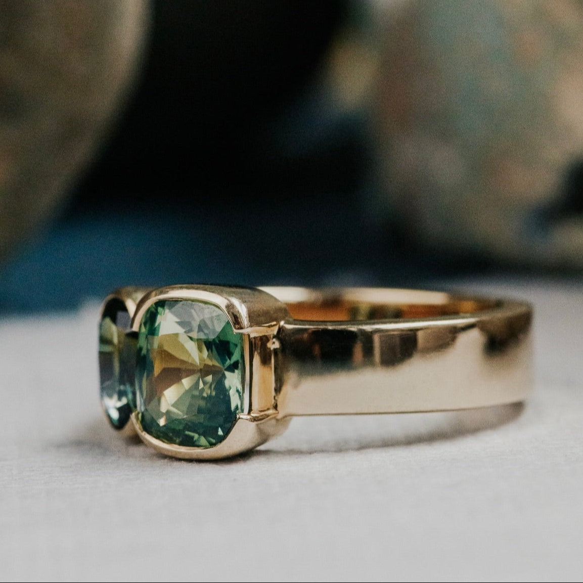 The Chelsea Cushion and Oval Australian Sapphire Ring