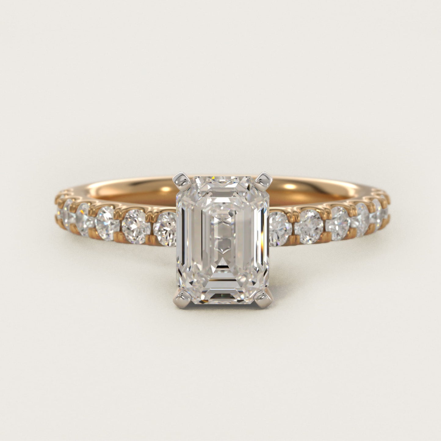 Scalloped PavŽ Diamond Engagement Ring in 14K Yellow Gold (3/8 ct. tw.) - Emerald Center
