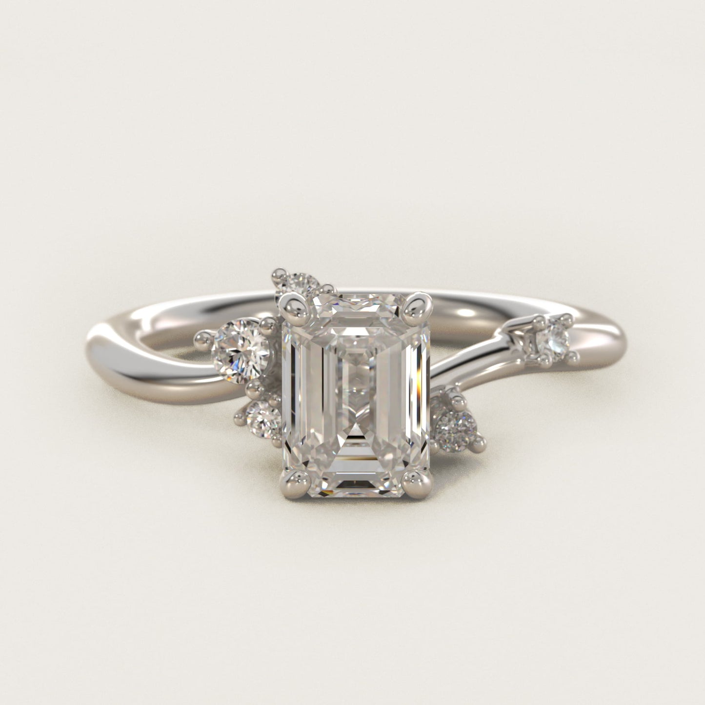 Scattered Blooms Undulated Side Stone Diamond Engagement Ring In Platinum By James Allen - Emerald Center