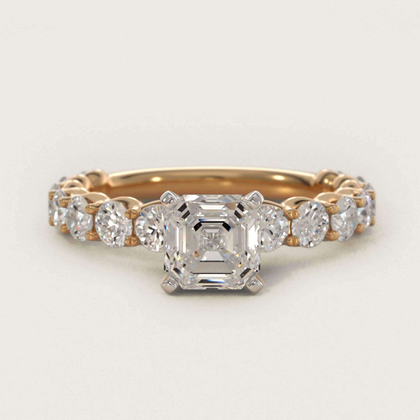 Selene Diamond Engagement Ring in 18k Yellow Gold (1 1/3 ct. tw.) - Asscher Center