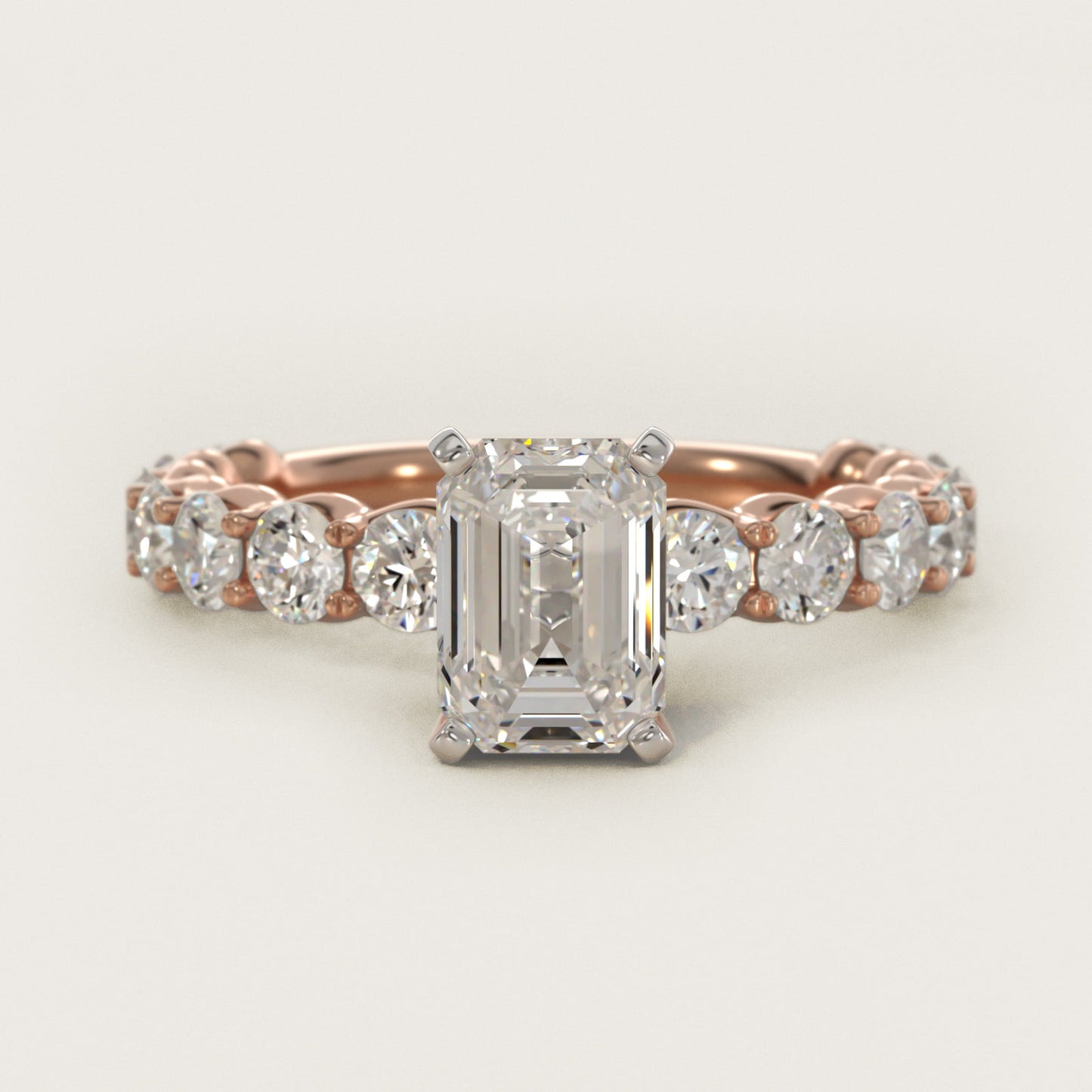 Selene Diamond Engagement Ring in 18k Rose Gold (1 1/3 ct. tw.) - Emerald Center