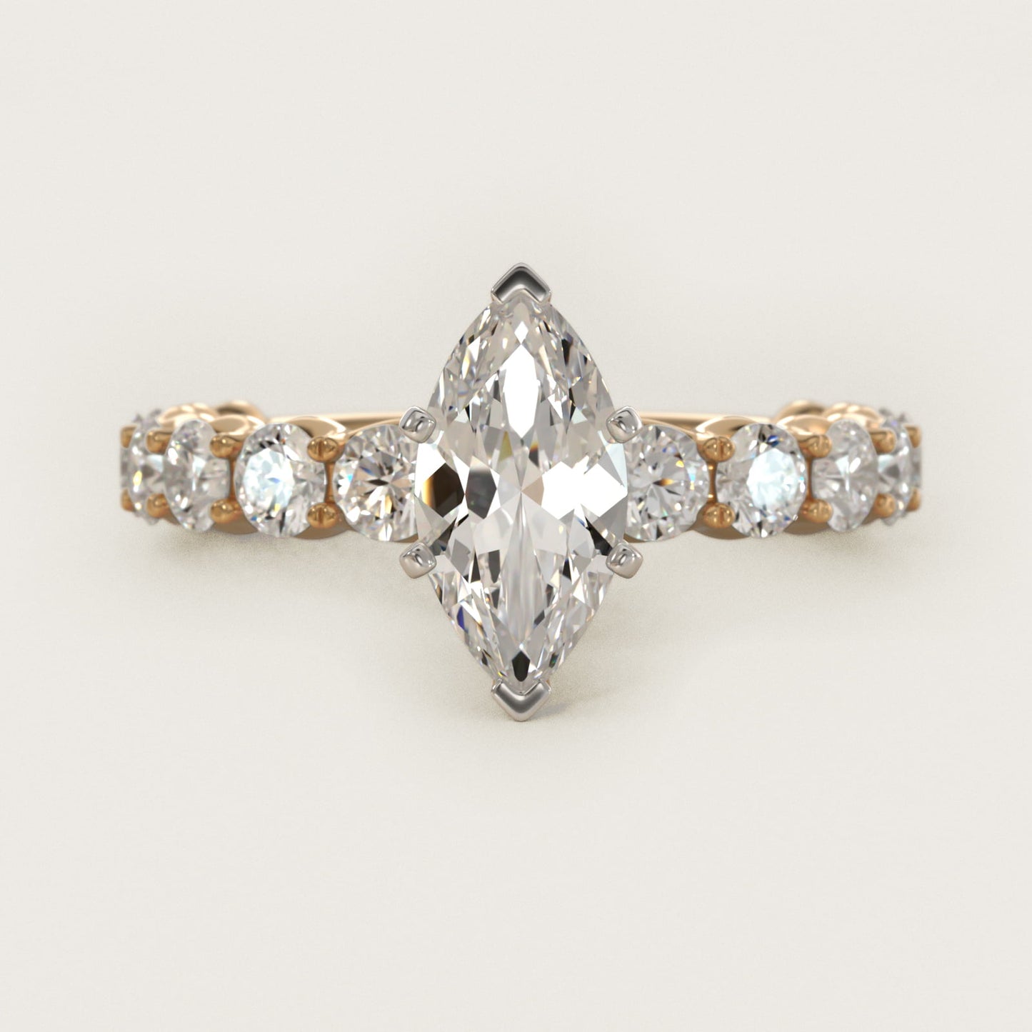Selene Diamond Engagement Ring in 14k Yellow Gold (1 1/3 ct. tw.) - Marquise Center