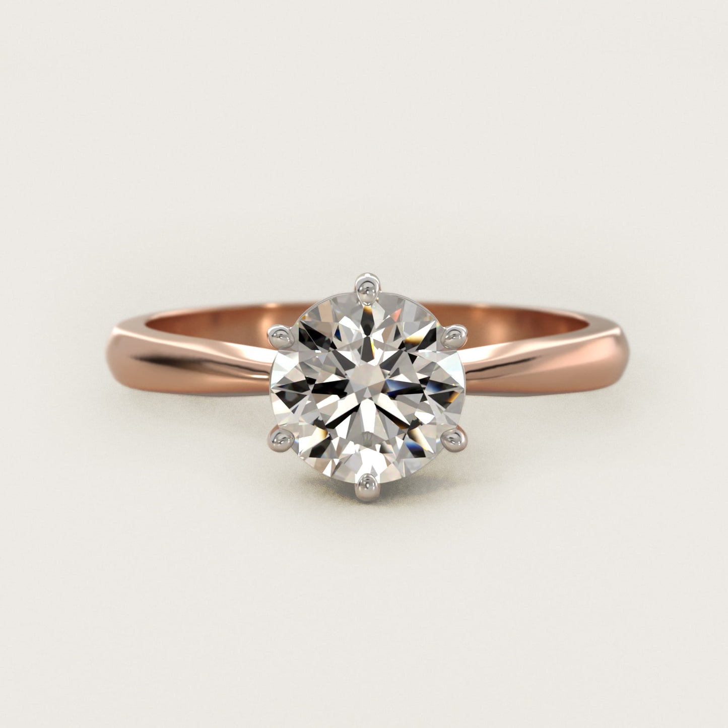 Six Prong Solitaire Engagement Ring With Wire Basket In 14K Rose Gold By James Allen - Round Center