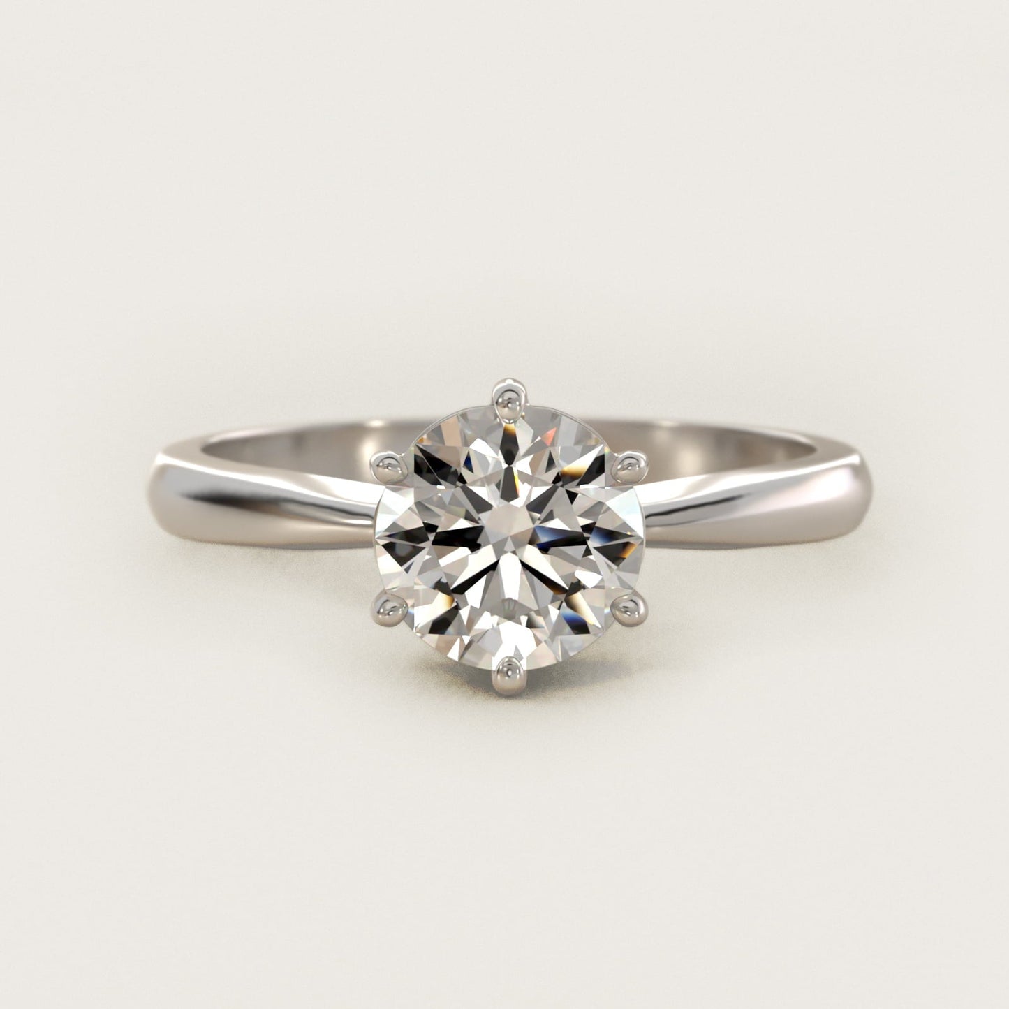 Six Prong Solitaire Engagement Ring With Wire Basket In Platinum By James Allen - Round Center