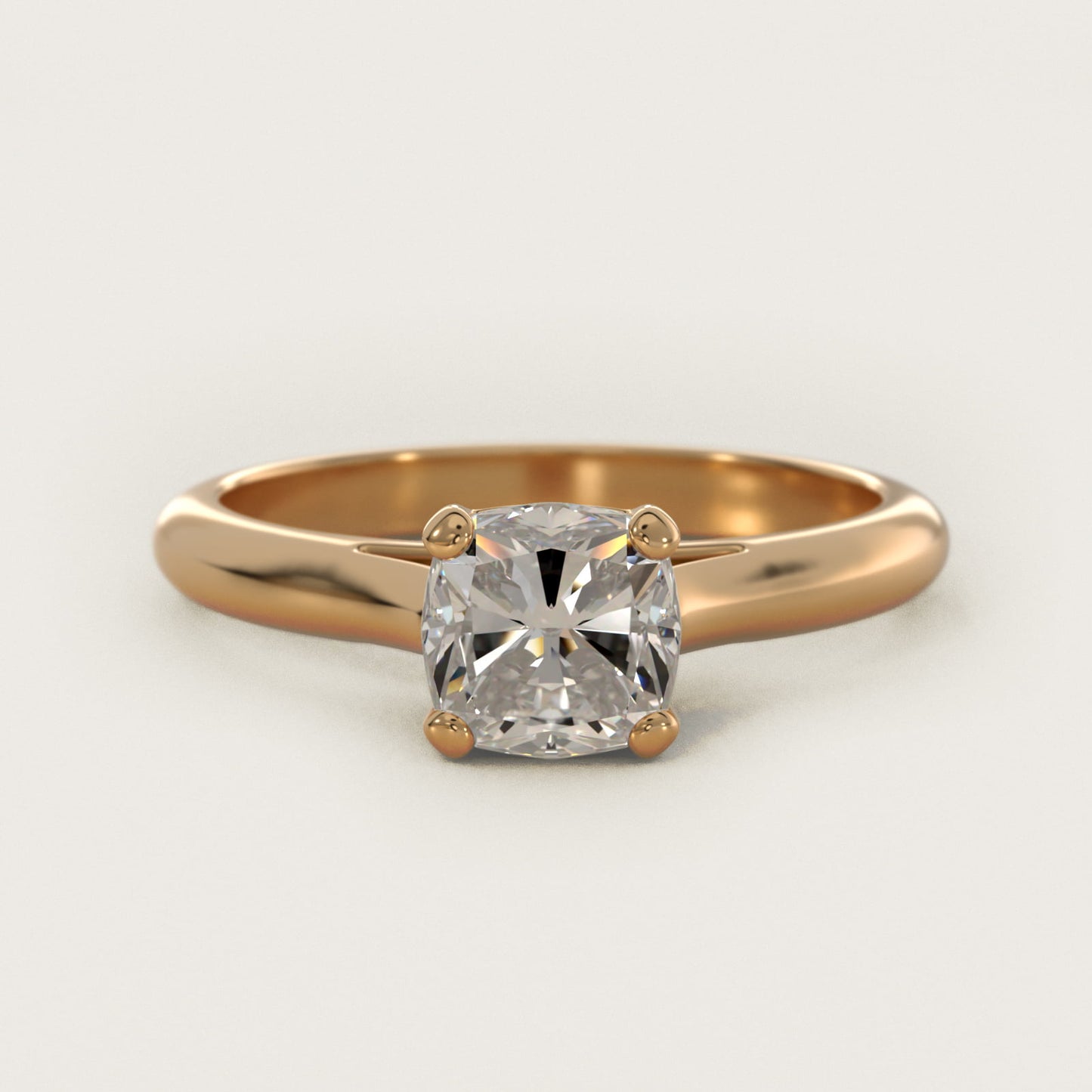 Sleek Solitaire Engagement Ring In 14K Yellow Gold By James Allen - Cushion Center