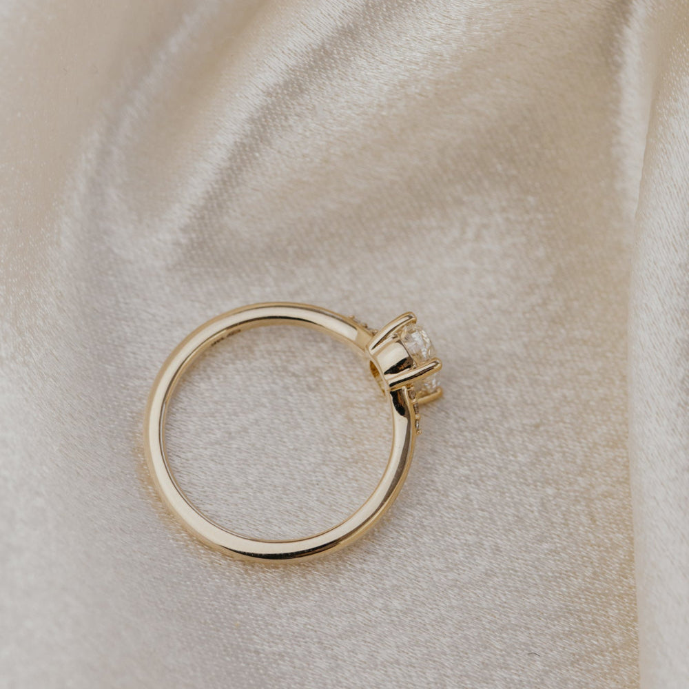 The Angie Elongated Cushion Champagne Diamond Ring