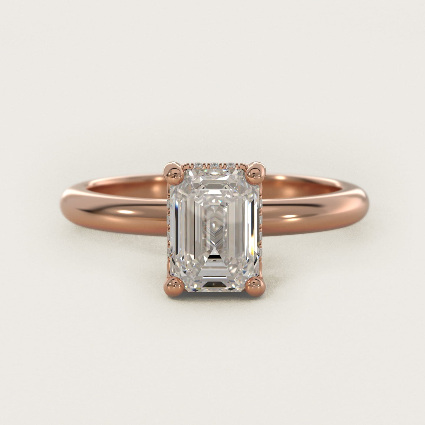 Solitaire Engagement Ring With PavŽ Basket In 18k Rose Gold By James Allen - Emerald Center