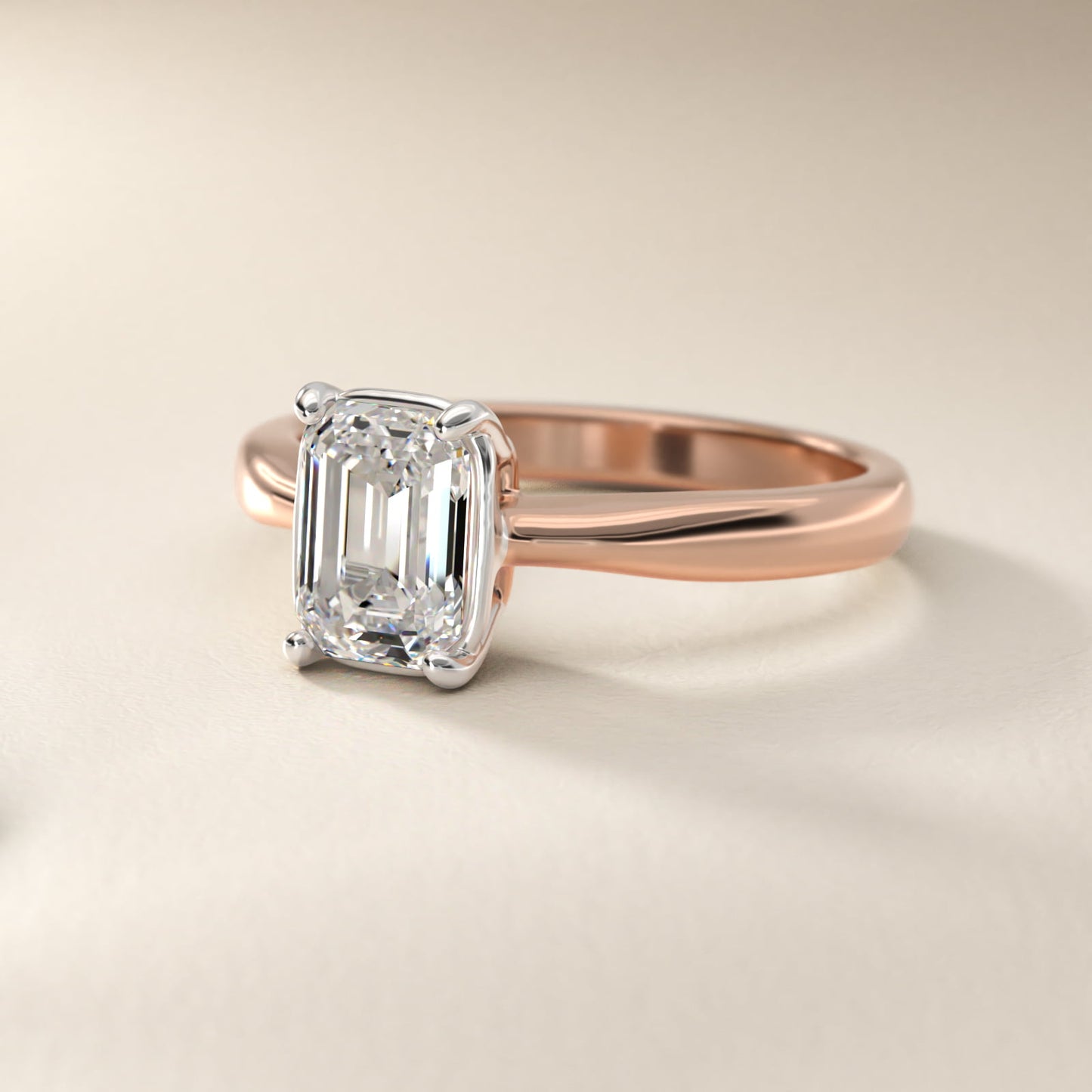 Solitaire Engagement Ring With Wire Basket In 14K Rose Gold By James Allen - Emerald Center
