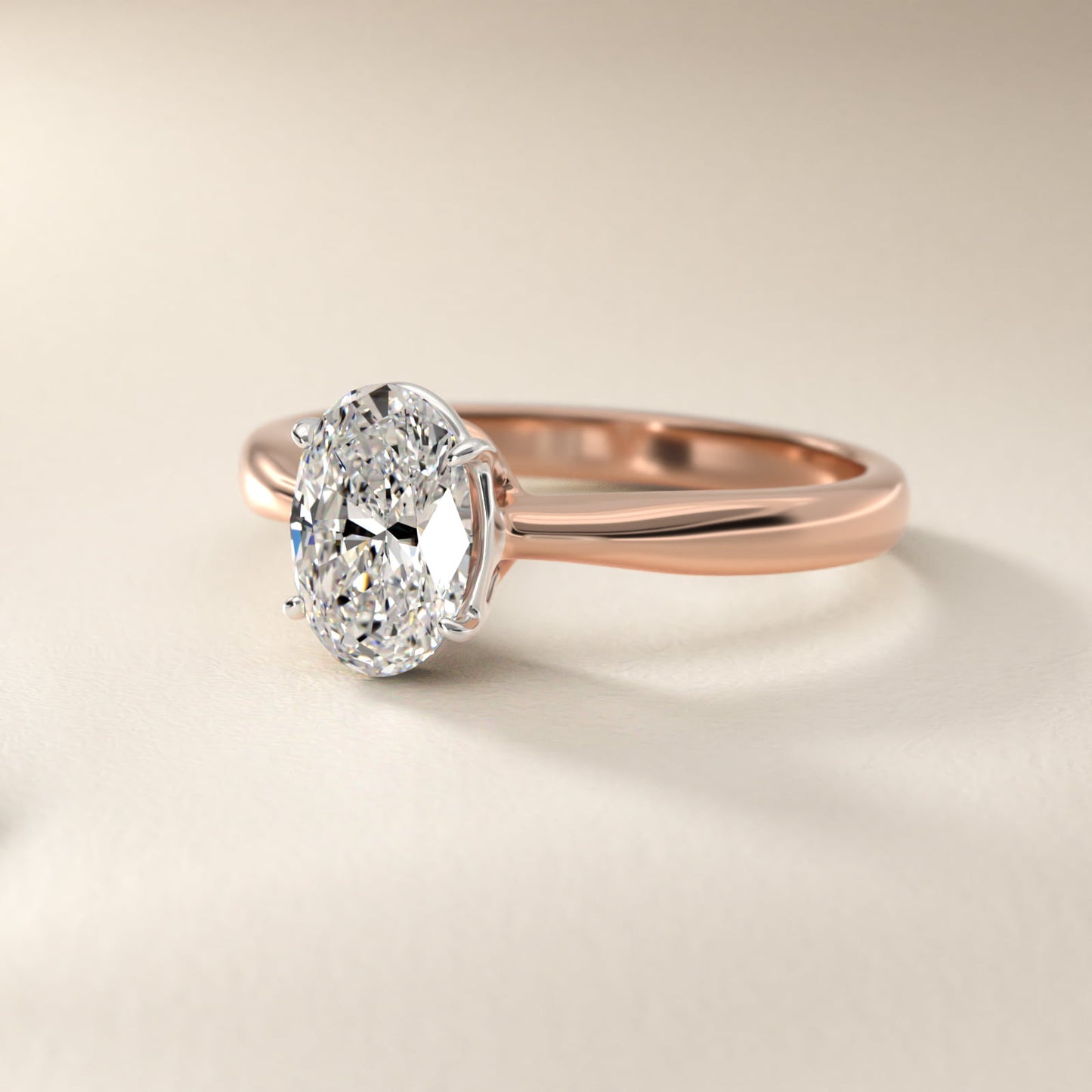 Solitaire Engagement Ring With Wire Basket In 18k Rose Gold By James Allen - Oval Center
