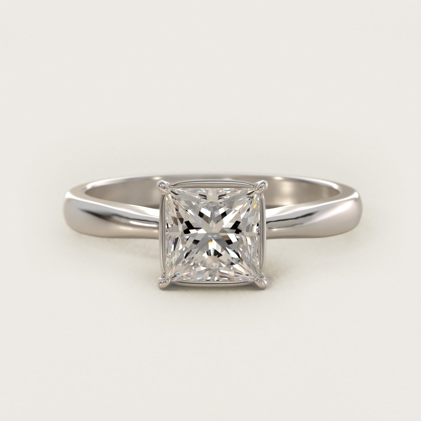 Solitaire Engagement Ring With Wire Basket In 18k White Gold By James Allen - Princess Center