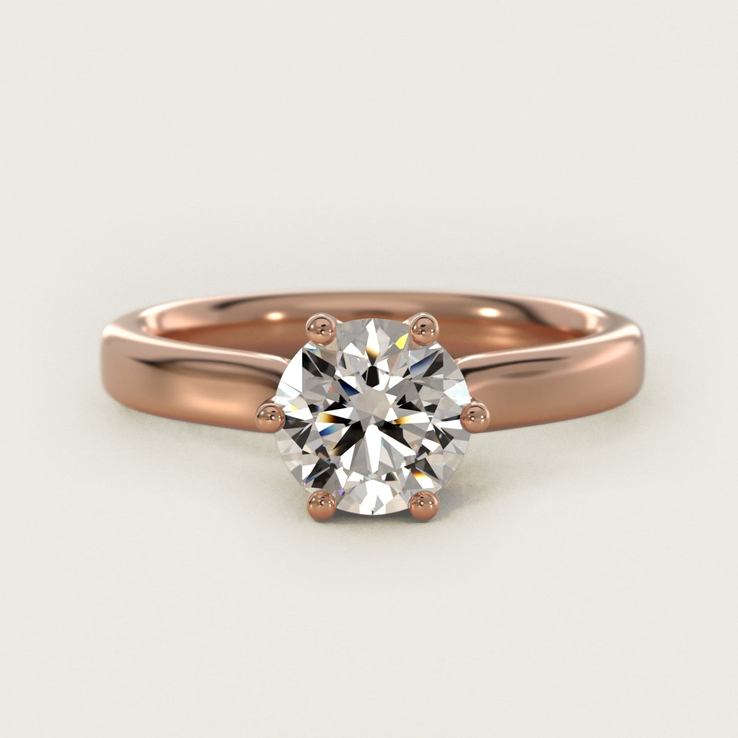 Solitaire Engagement Ring With Intricate Basket In 14K Rose Gold By James Allen - Round Center