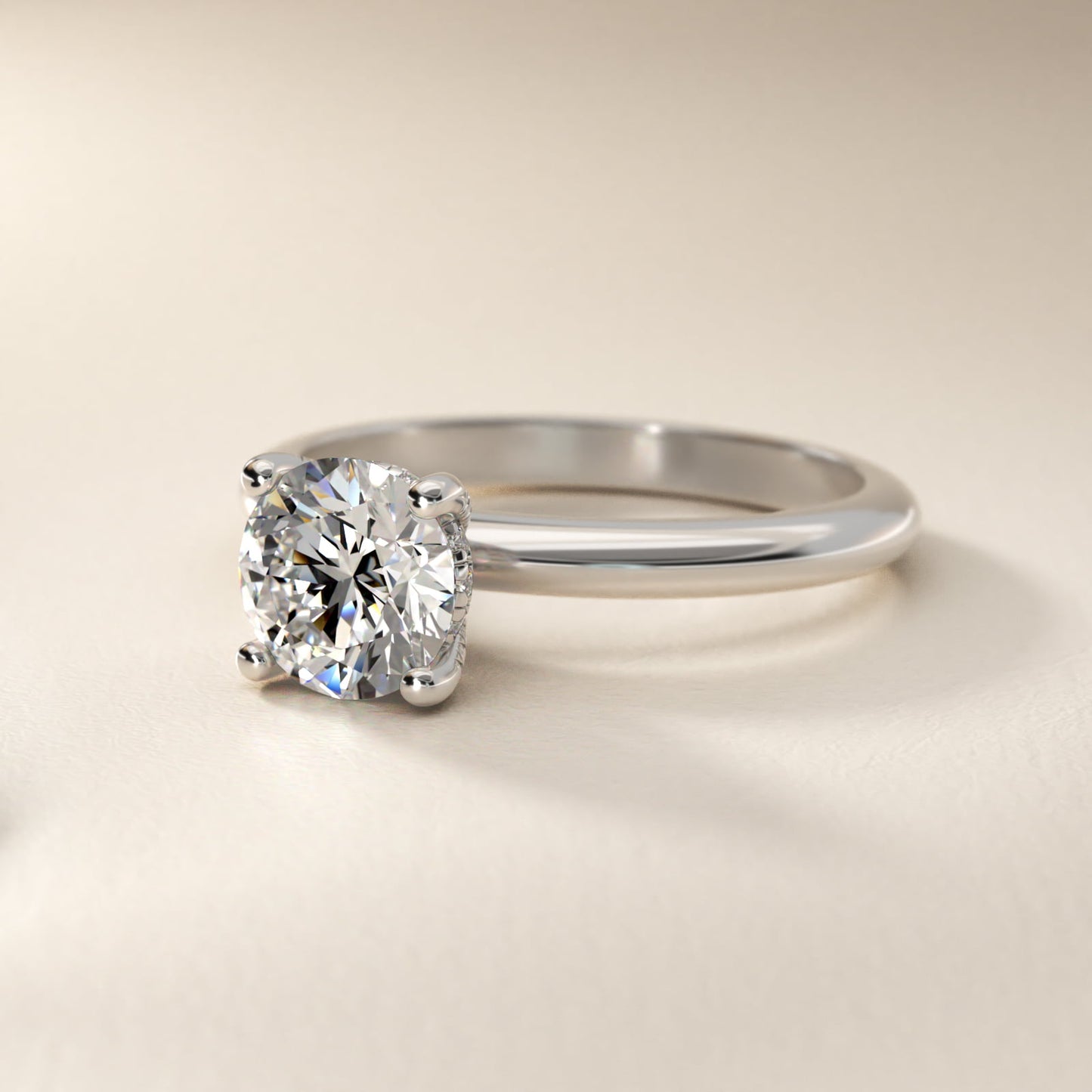 Solitaire Engagement Ring With PavŽ Basket In Platinum By James Allen - Round Center