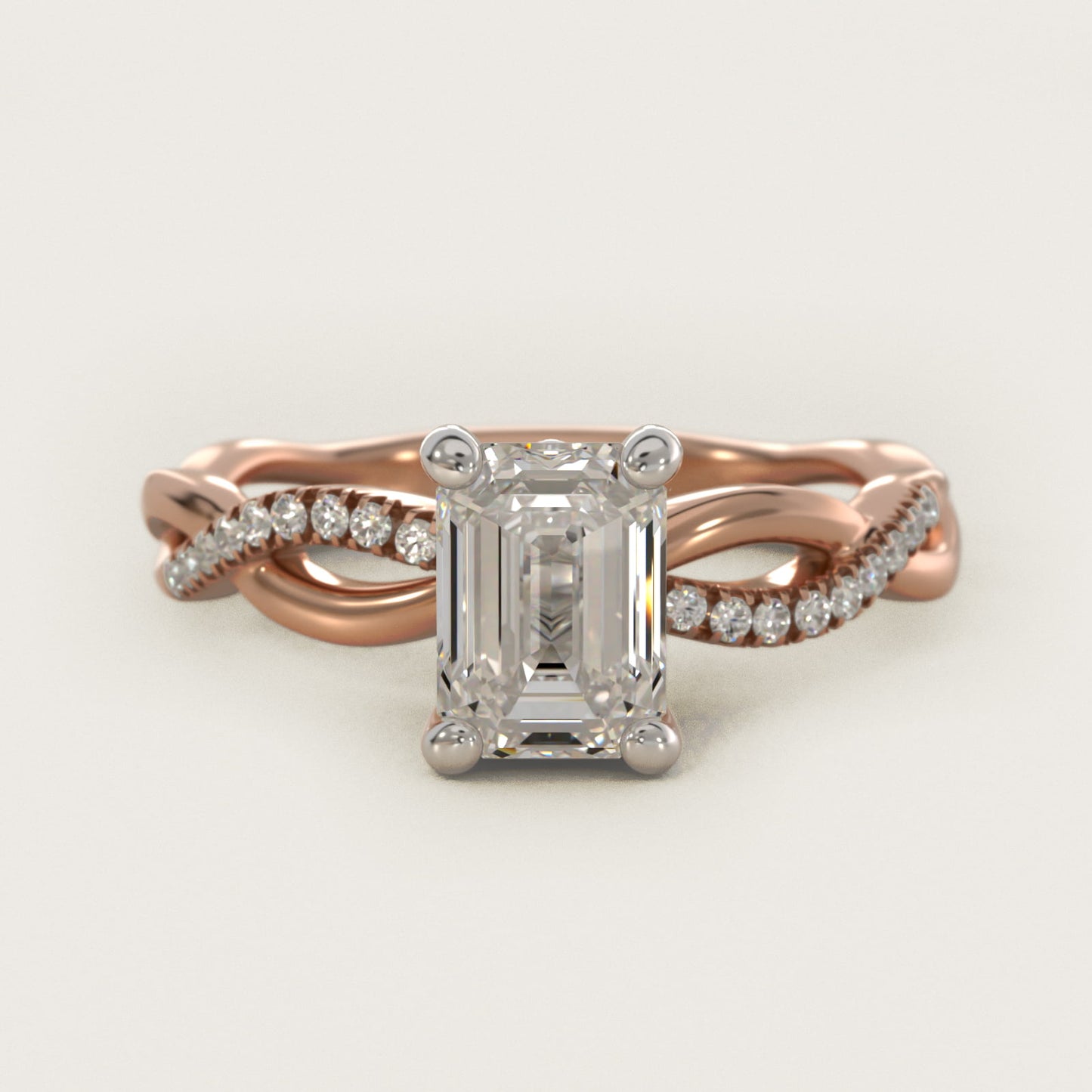 Solo Infinity Diamond PavŽ Engagement Ring In 14K Rose Gold By James Allen - Emerald Center
