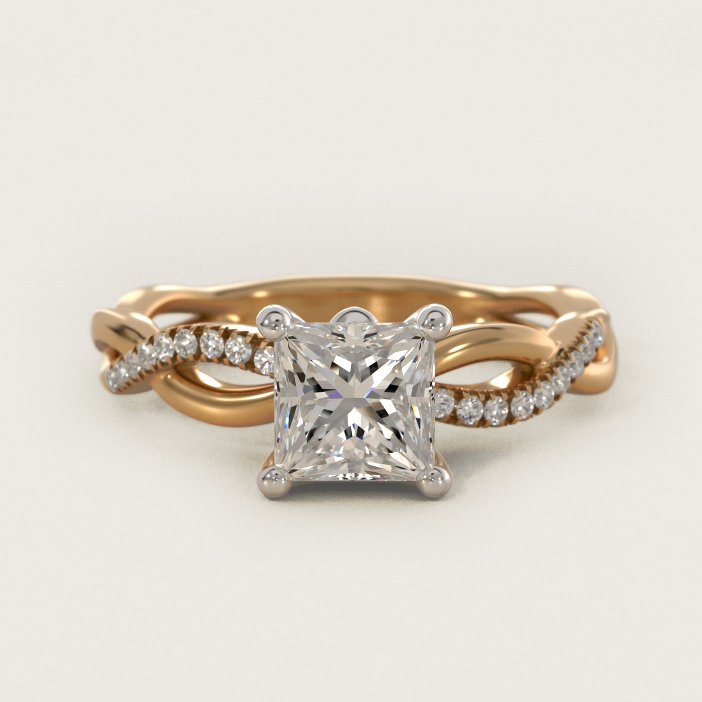 Solo Infinity Diamond PavŽ Engagement Ring In 14K Yellow Gold By James Allen - Princess Center